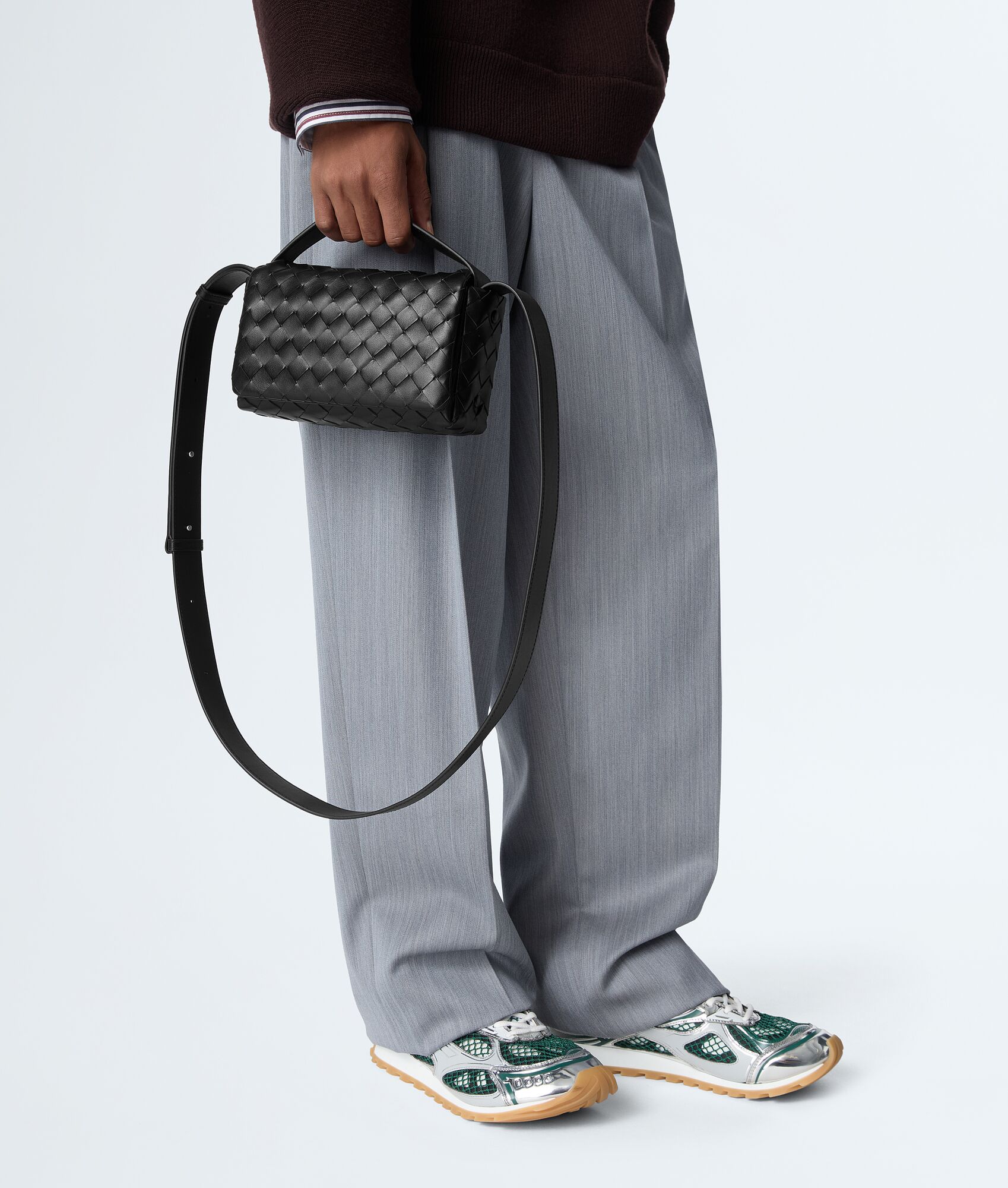 BOTTEGA VENETA 迷你Intrecciato编织翻盖手袋