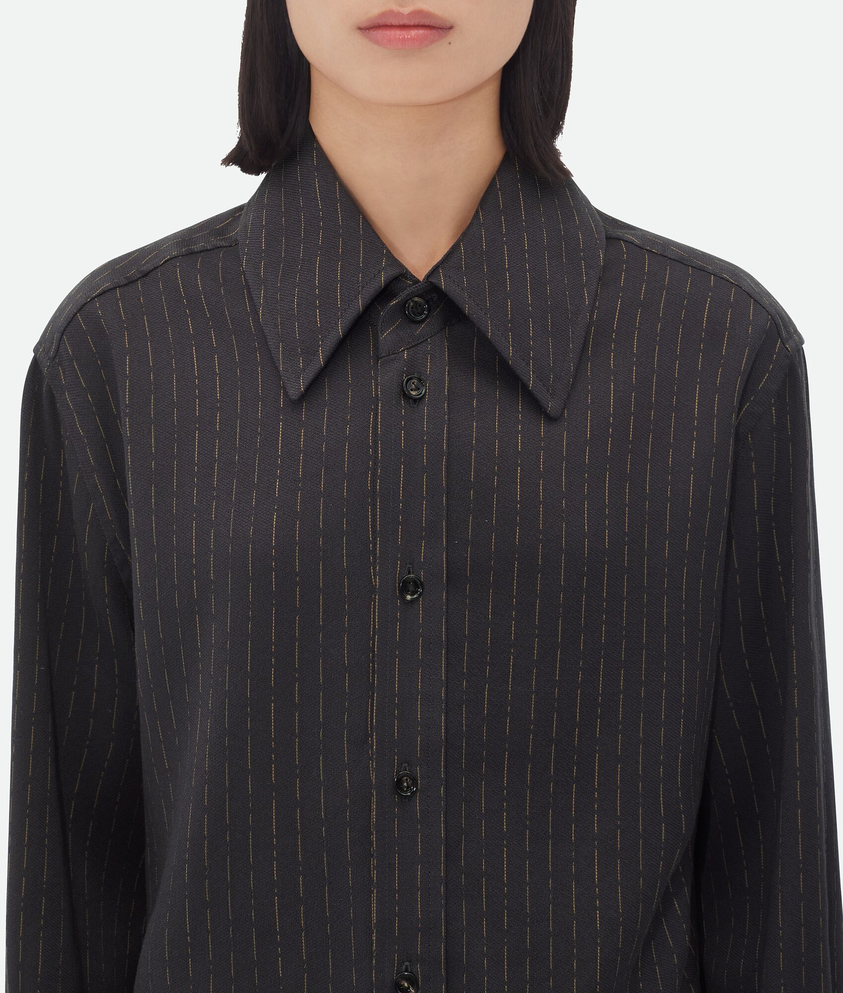 BOTTEGA VENETA 棉质和桑蚕丝条纹衬衫