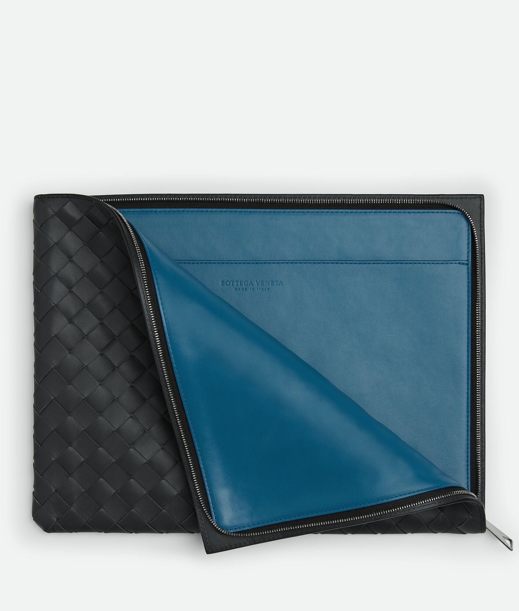 BOTTEGA VENETA Intrecciato编织半拉链手拿包