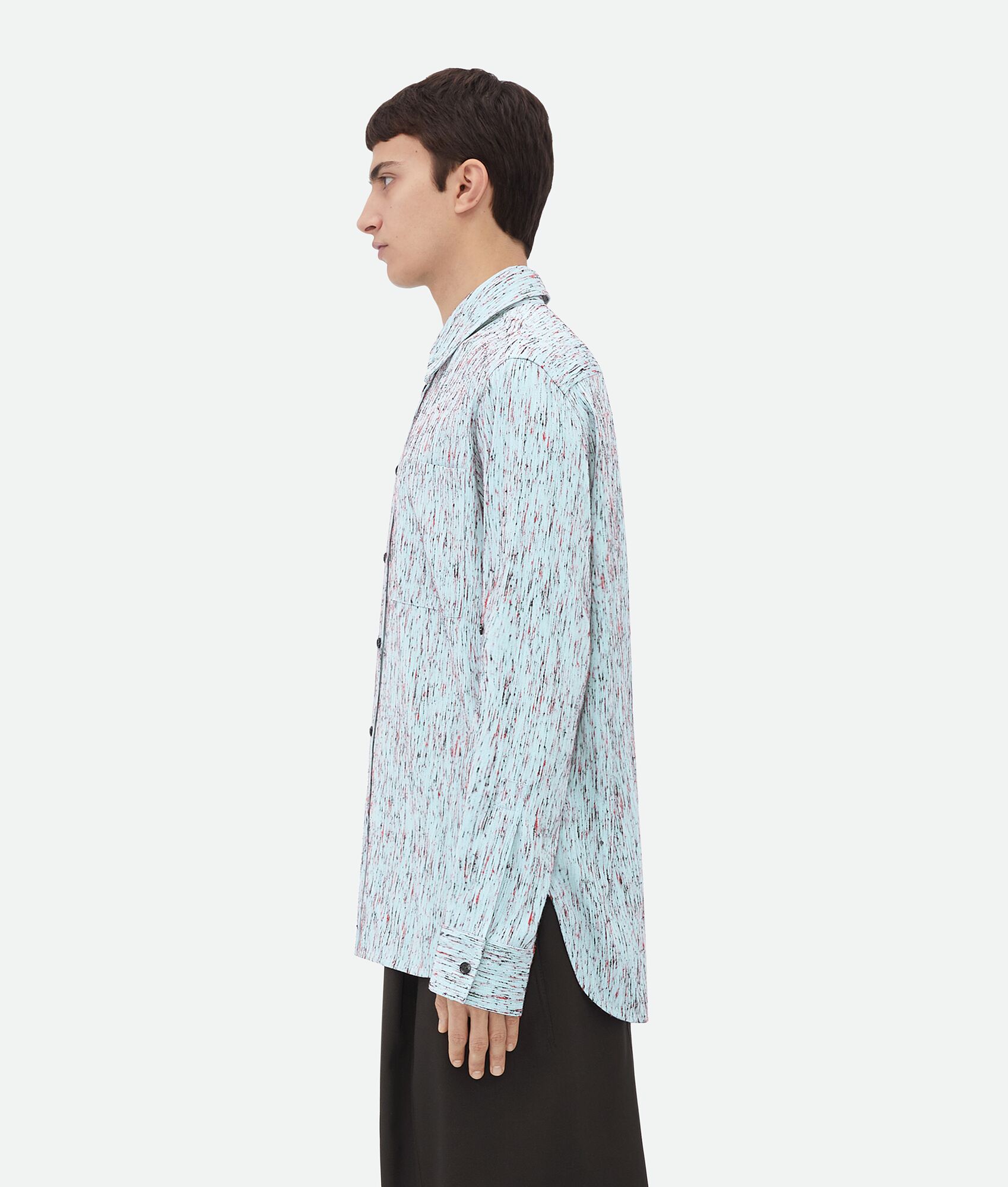 BOTTEGA VENETA BV刺绣纹理粘胶纤维条纹衬衫