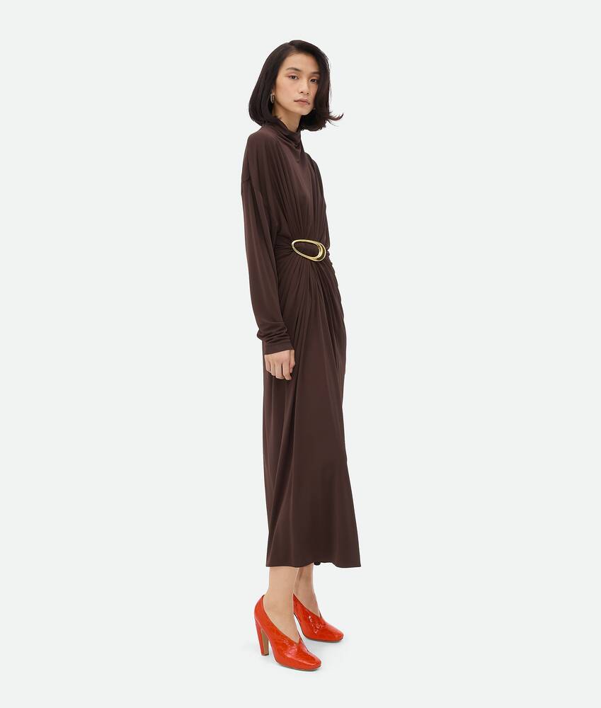 BOTTEGA VENETA 绉纹粘胶纤维针织连衣裙