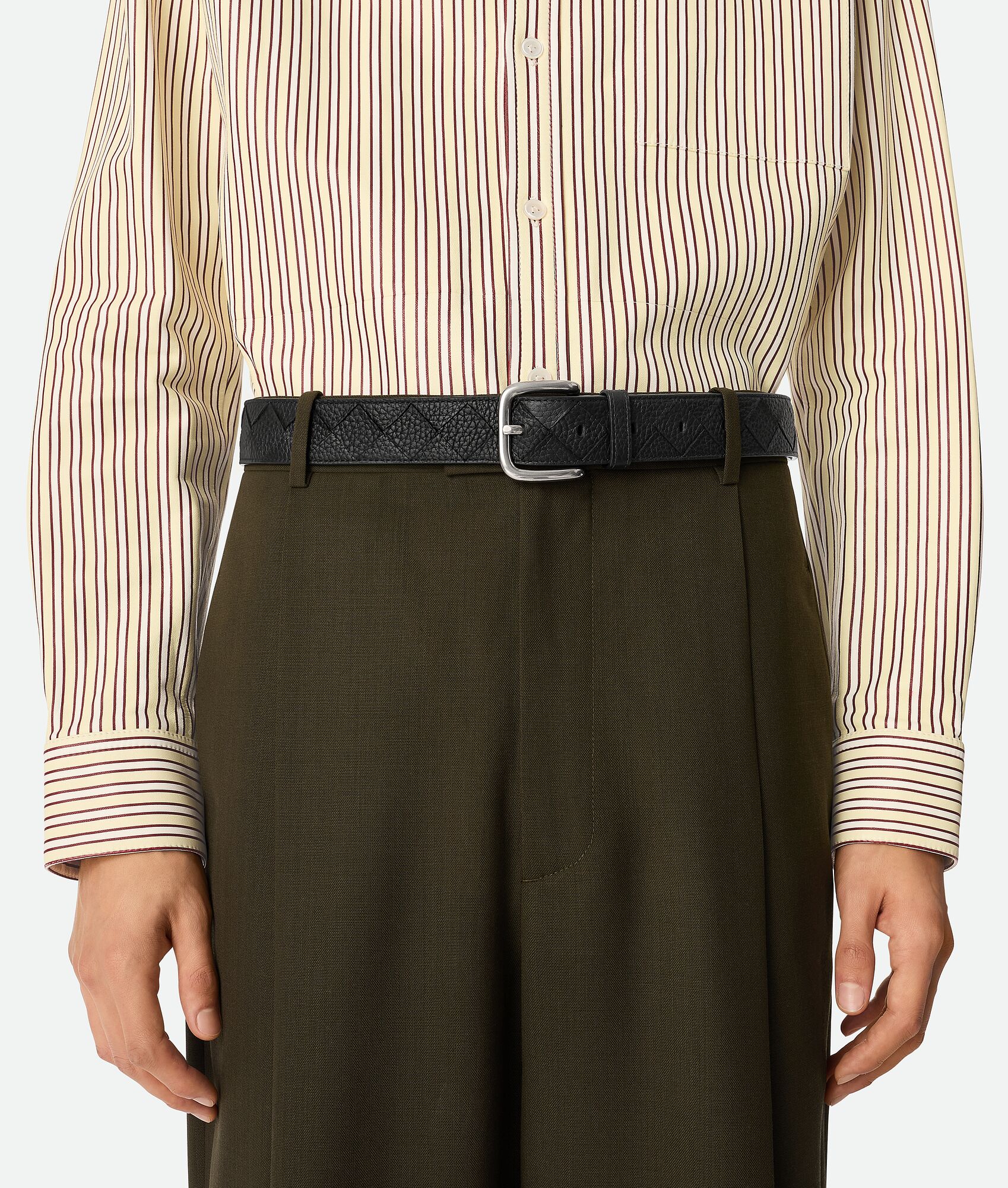 BOTTEGA VENETA Intrecciato编织Taurillon腰带