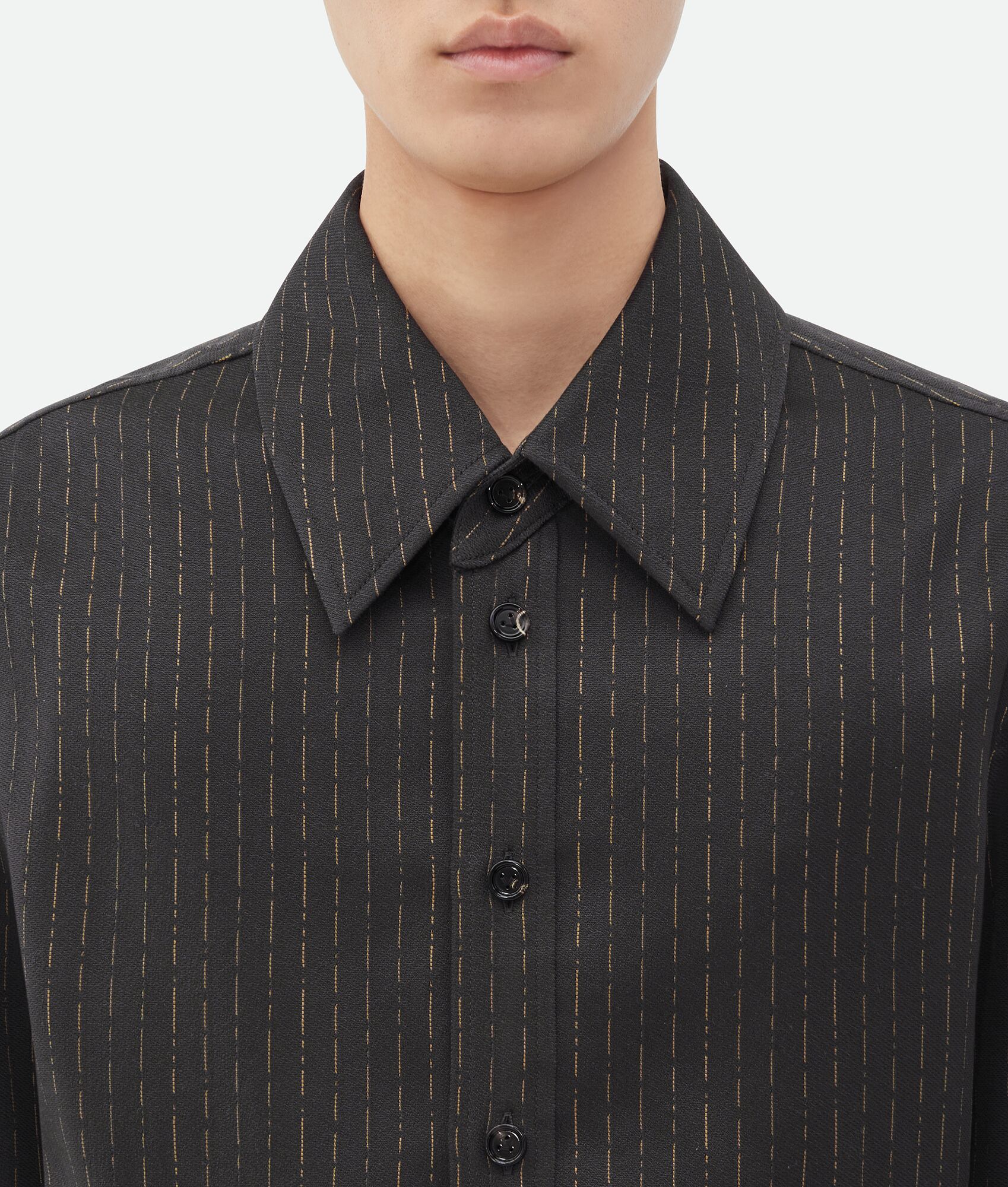 BOTTEGA VENETA 棉质和桑蚕丝条纹衬衫
