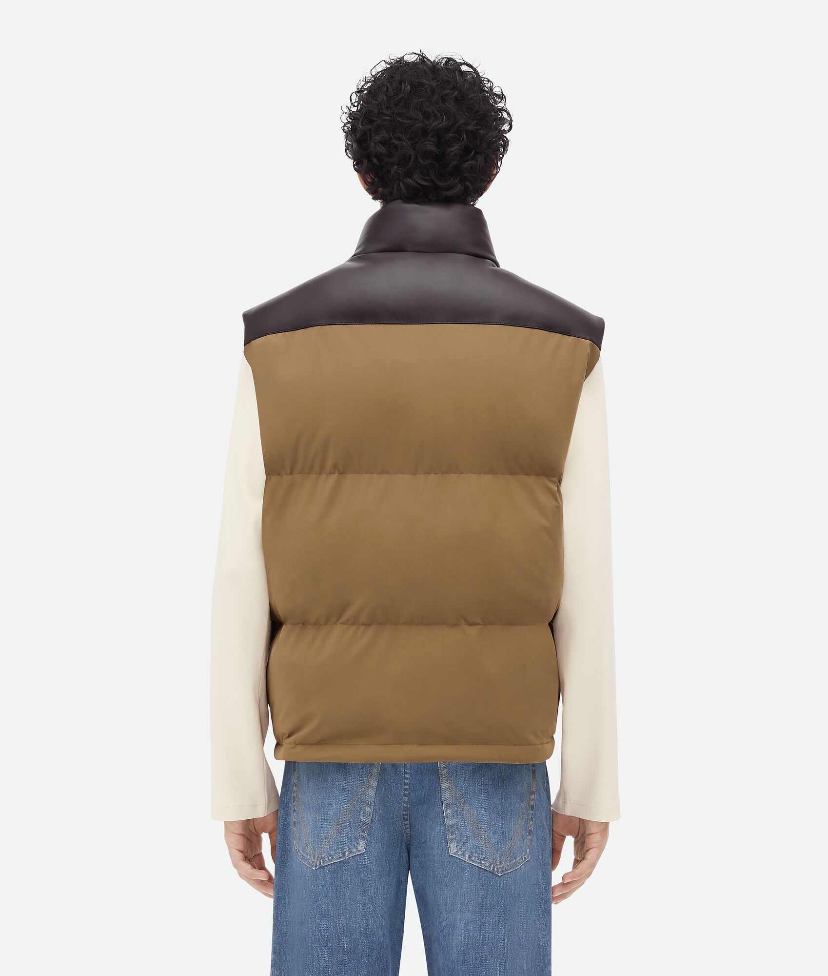 BOTTEGA VENETA 磨砂府绸和皮革马甲