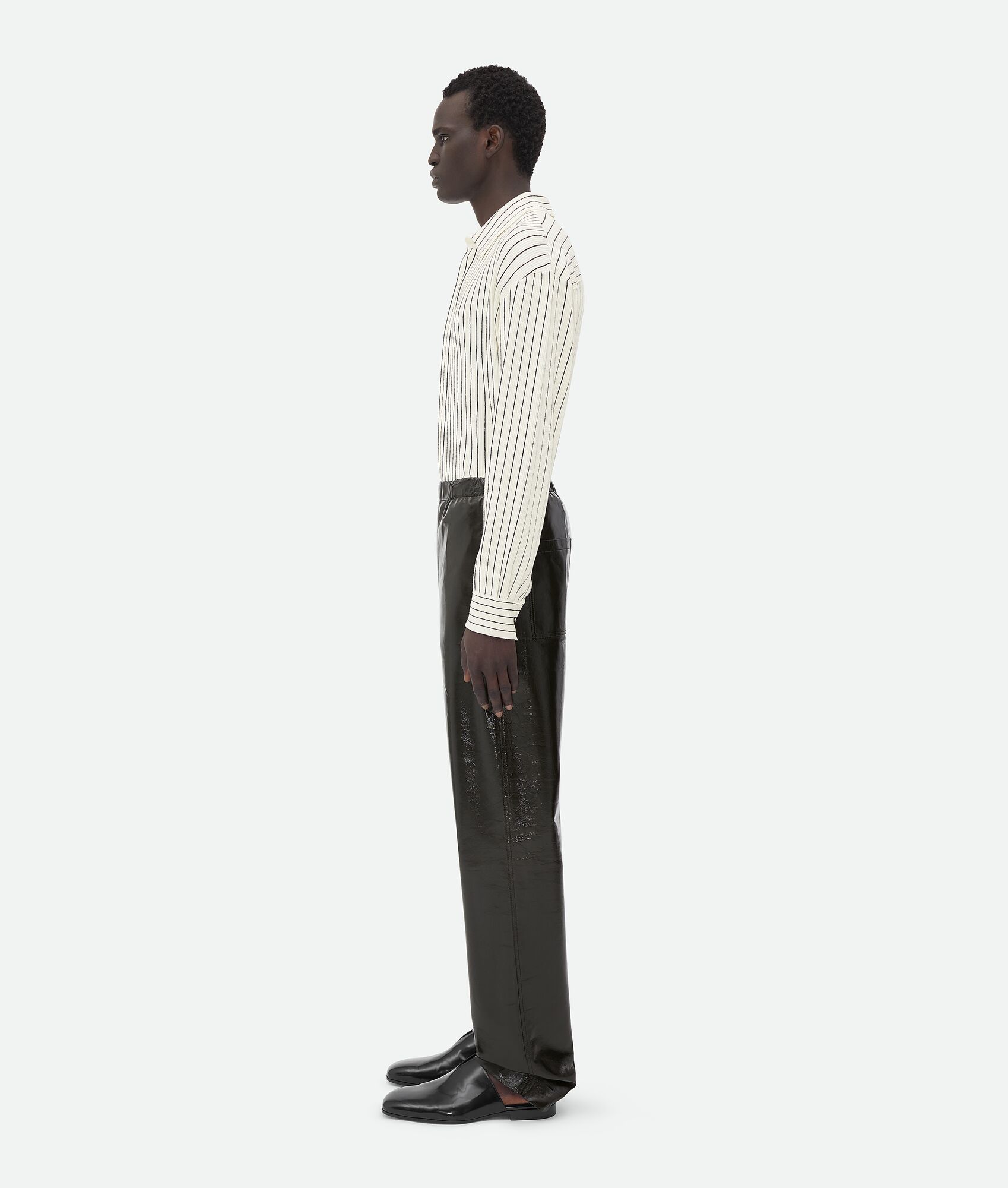 BOTTEGA VENETA 亮面皮革弹力长裤