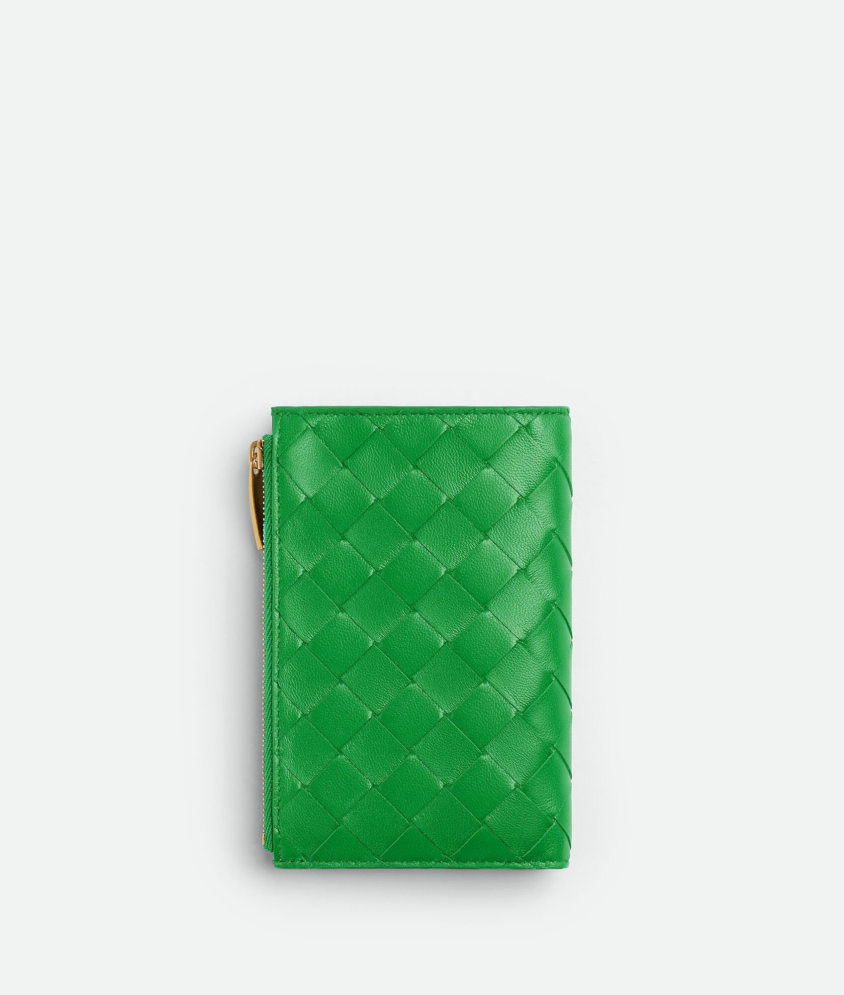 BOTTEGA VENETA 中号Intrecciato编织双折拉链钱包