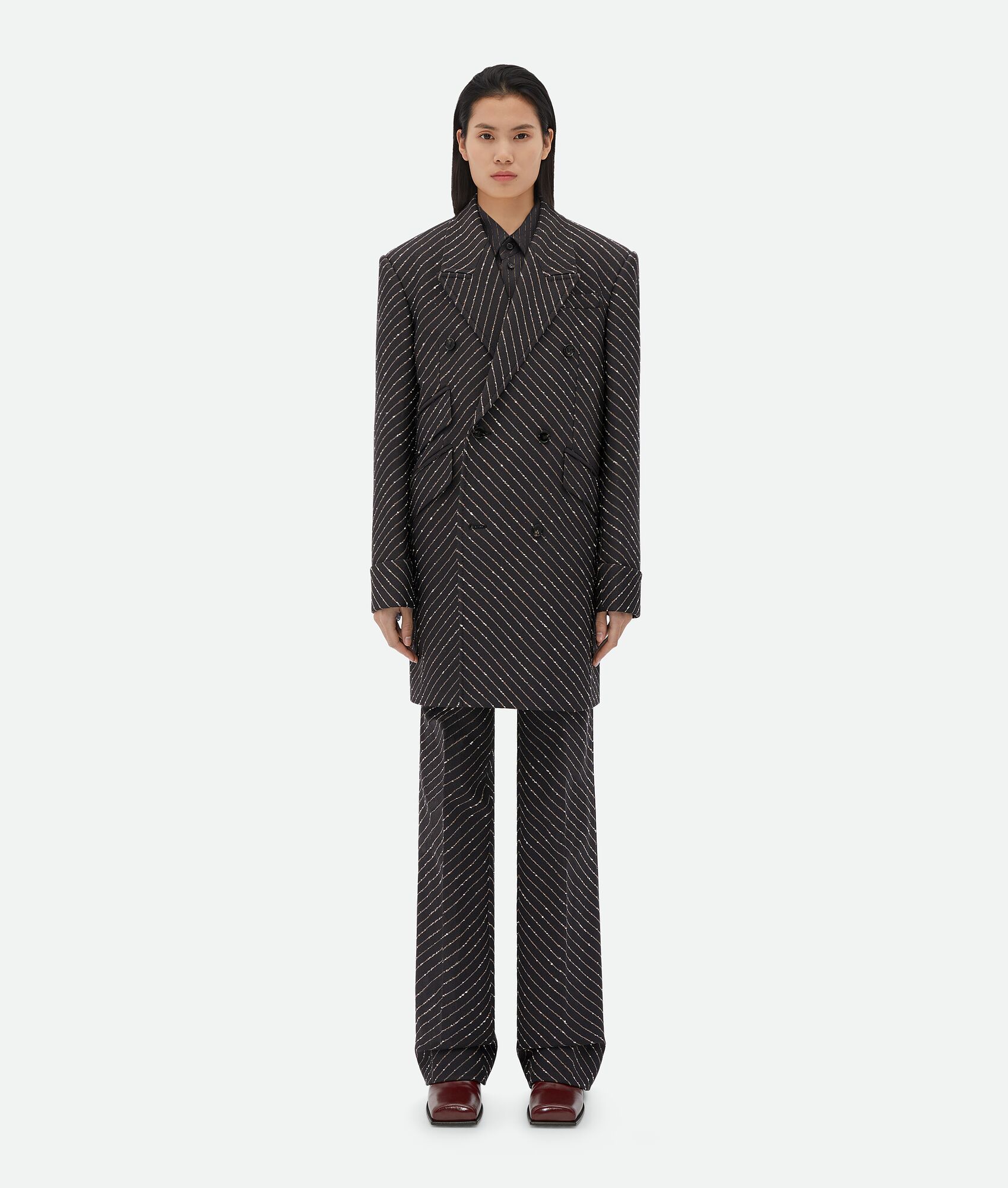 BOTTEGA VENETA 棉质和桑蚕丝条纹衬衫