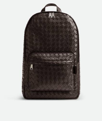 巧克力棕中号Intrecciato编织背包