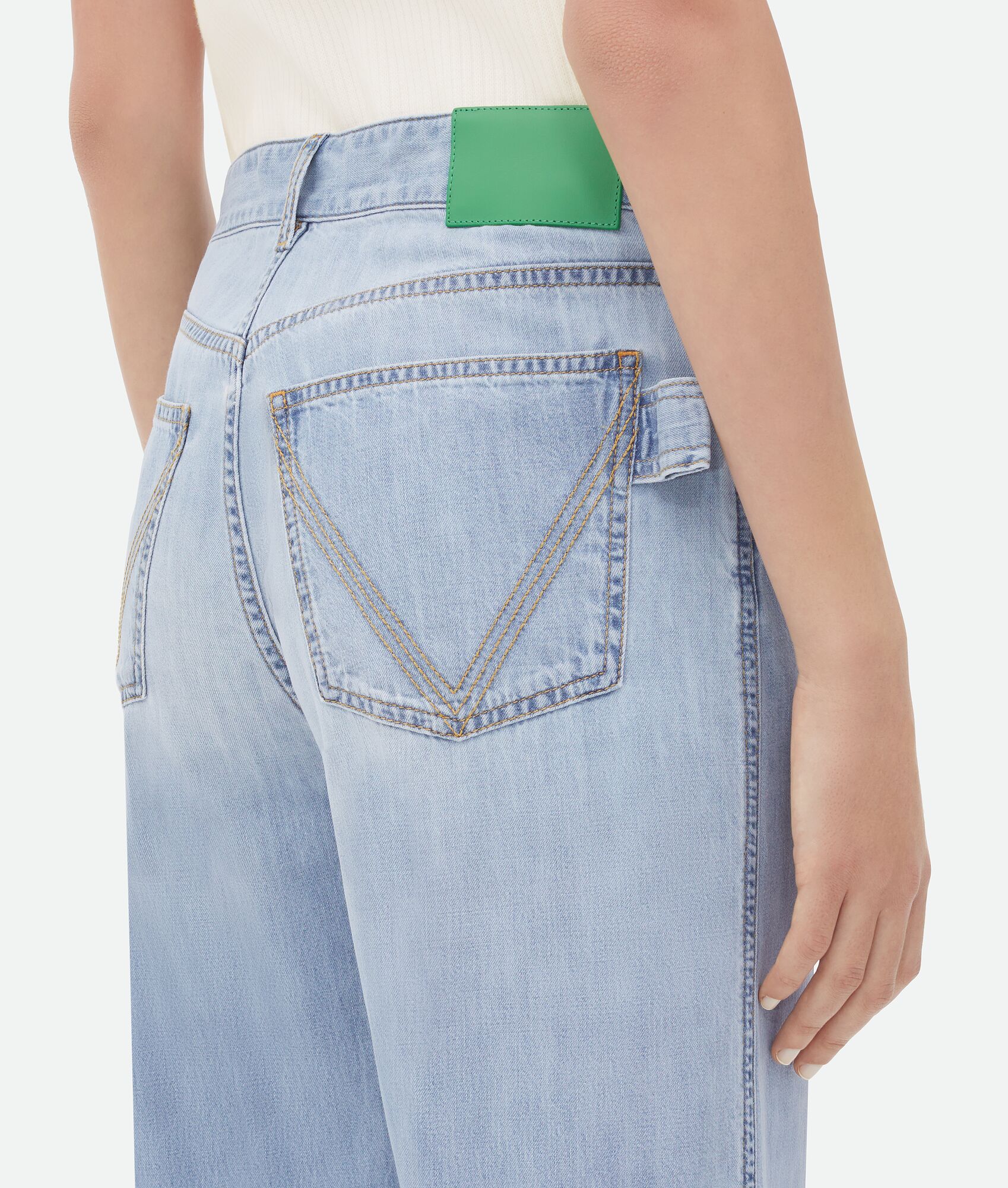 BOTTEGA VENETA 浅褪色Wide裤腿Denim长裤