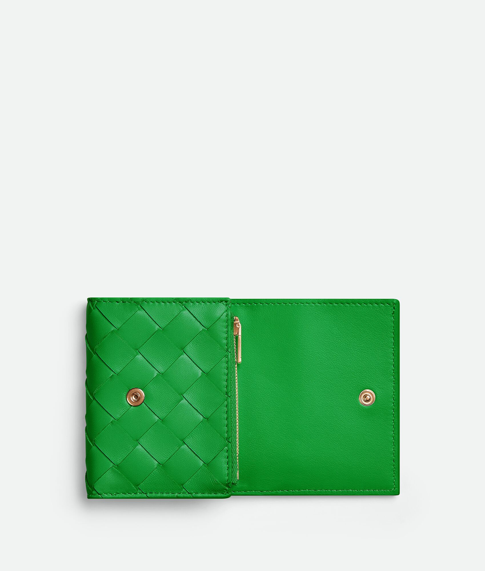 BOTTEGA VENETA Intrecciato编织小号三折拉链钱包