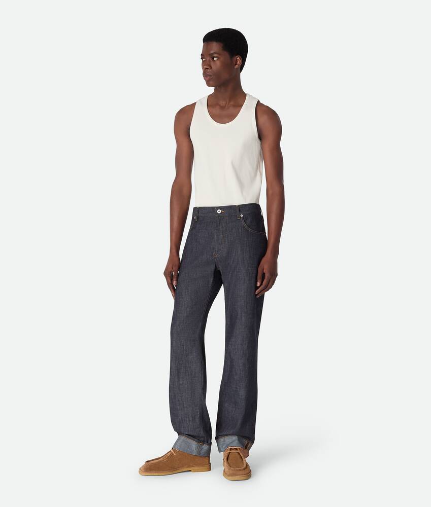 BOTTEGA VENETA 漂洗靛青色阔腿牛仔裤