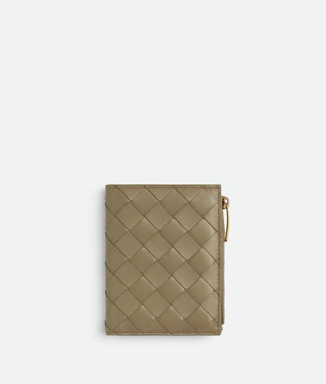 BOTTEGA VENETA Intrecciato编织小号双折拉链钱包