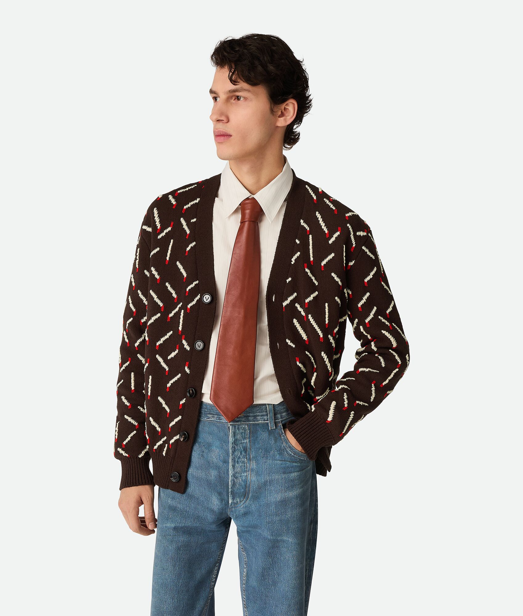 BOTTEGA VENETA 棉质提花火柴图案开衫