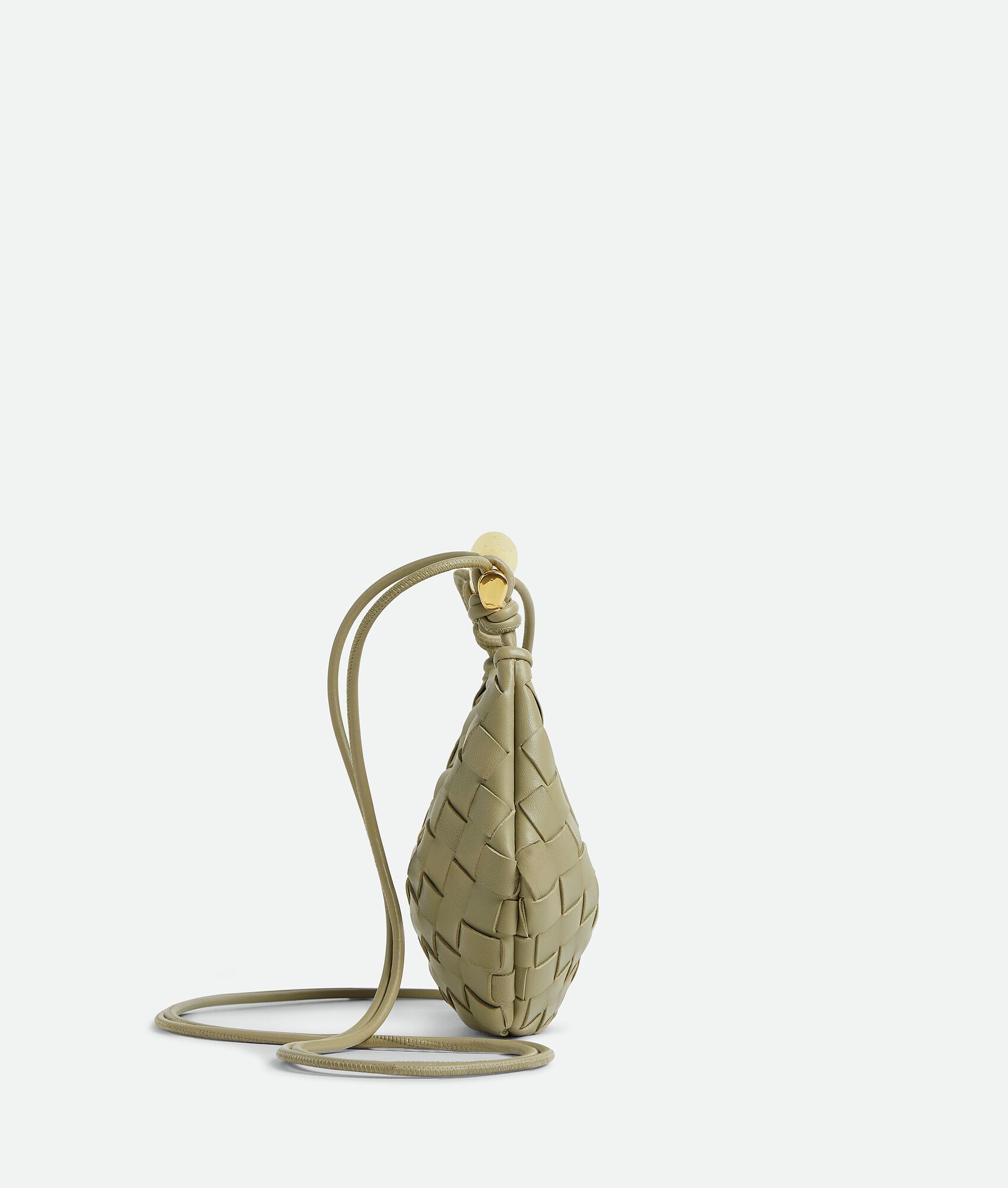 金色的Sardine迷你金属感皮革斜挎包- Bottega Veneta