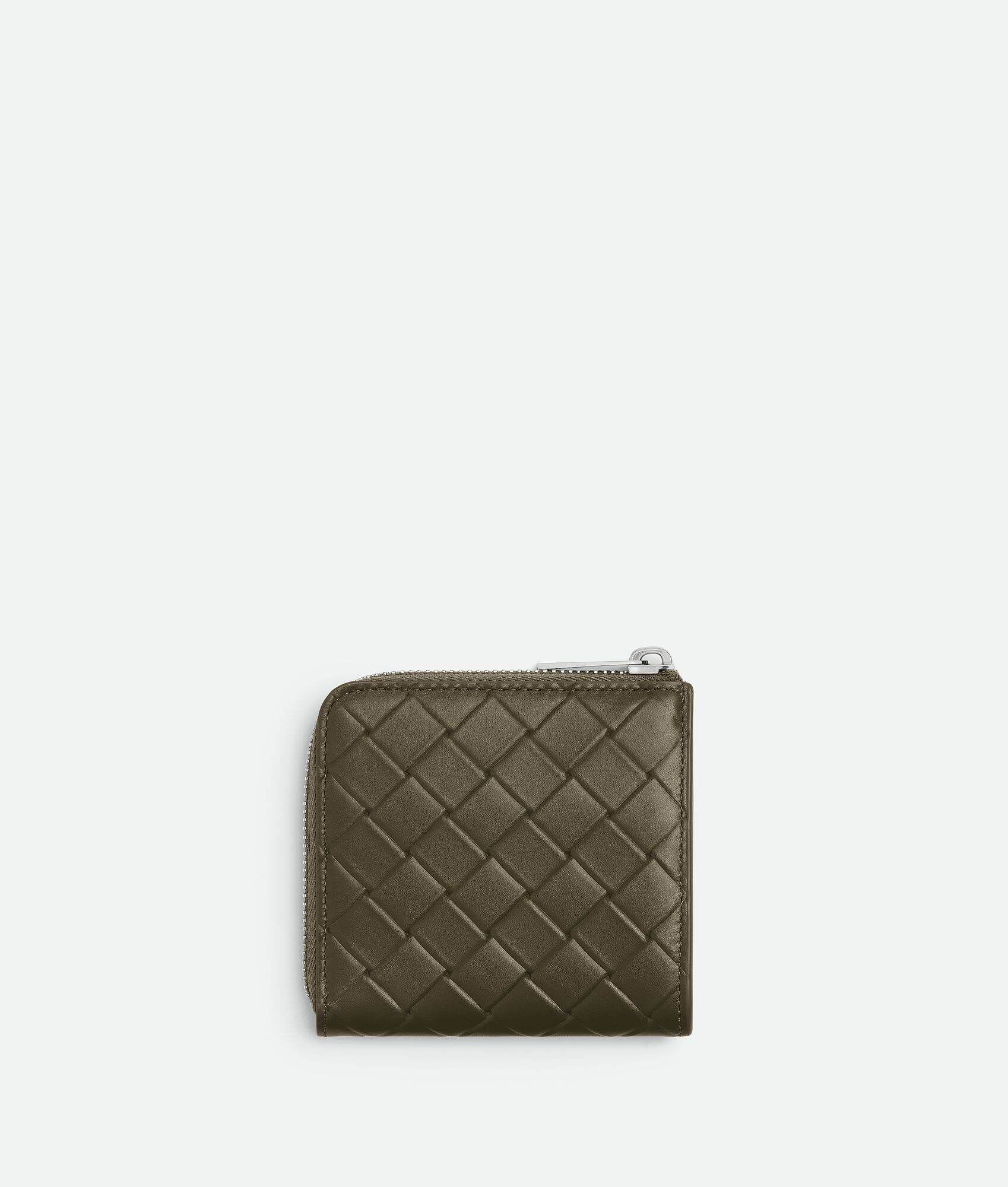 BOTTEGA VENETA Intrecciato Stamp编织环绕式拉链方形钱包