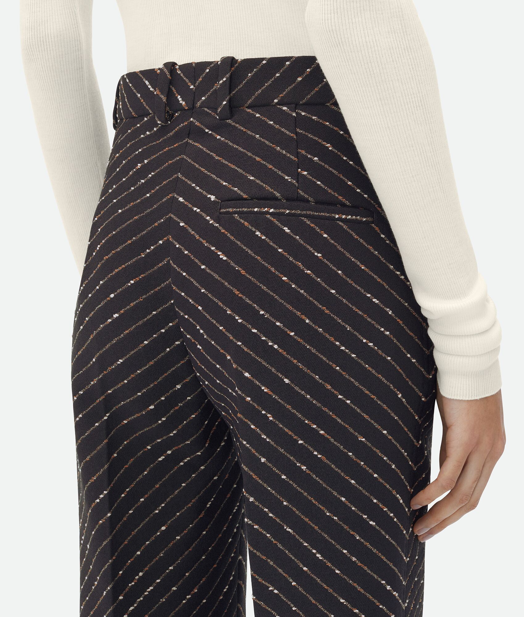 BOTTEGA VENETA 斜纹圈绒细条纹长裤