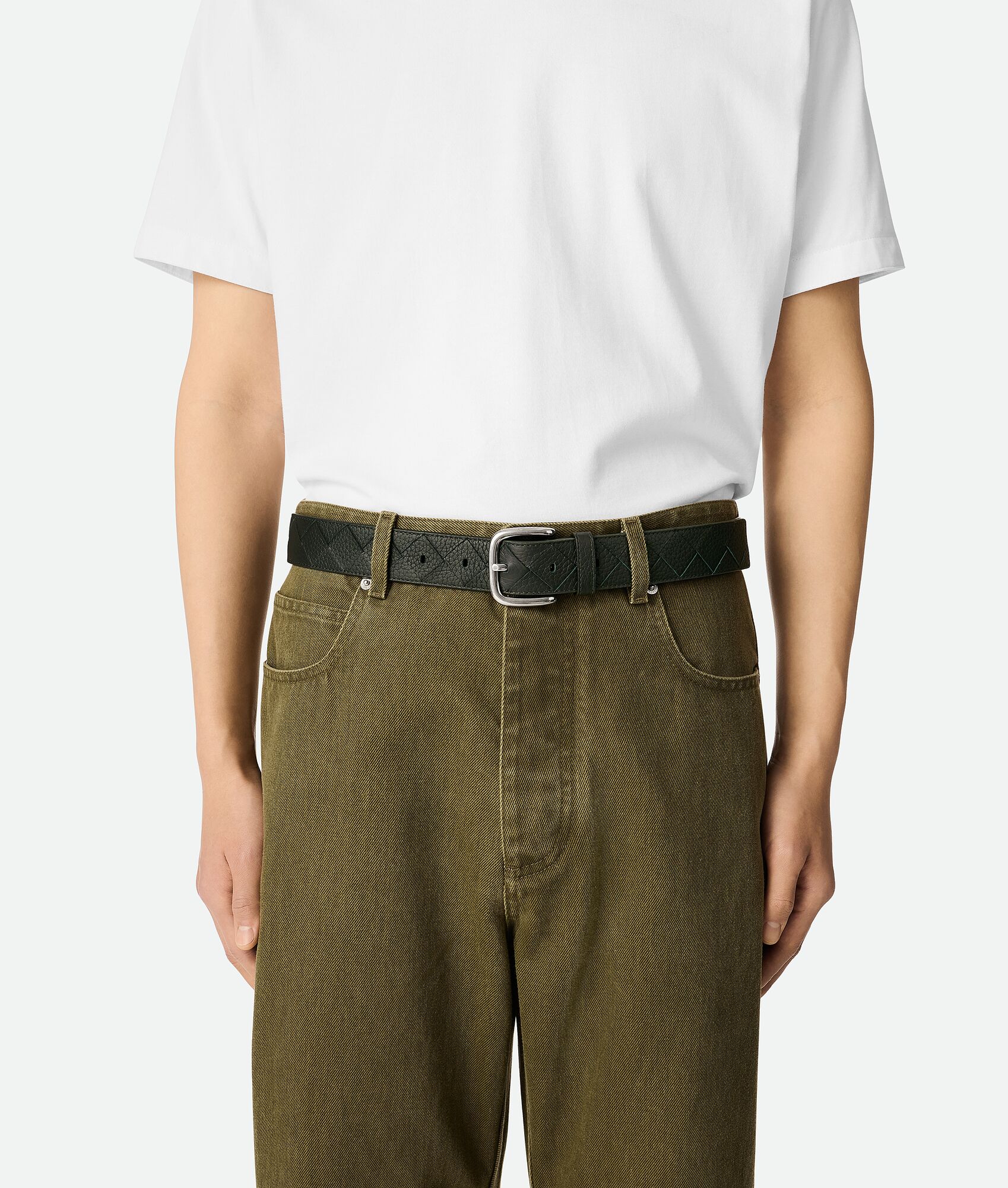 BOTTEGA VENETA Intrecciato编织Taurillon腰带