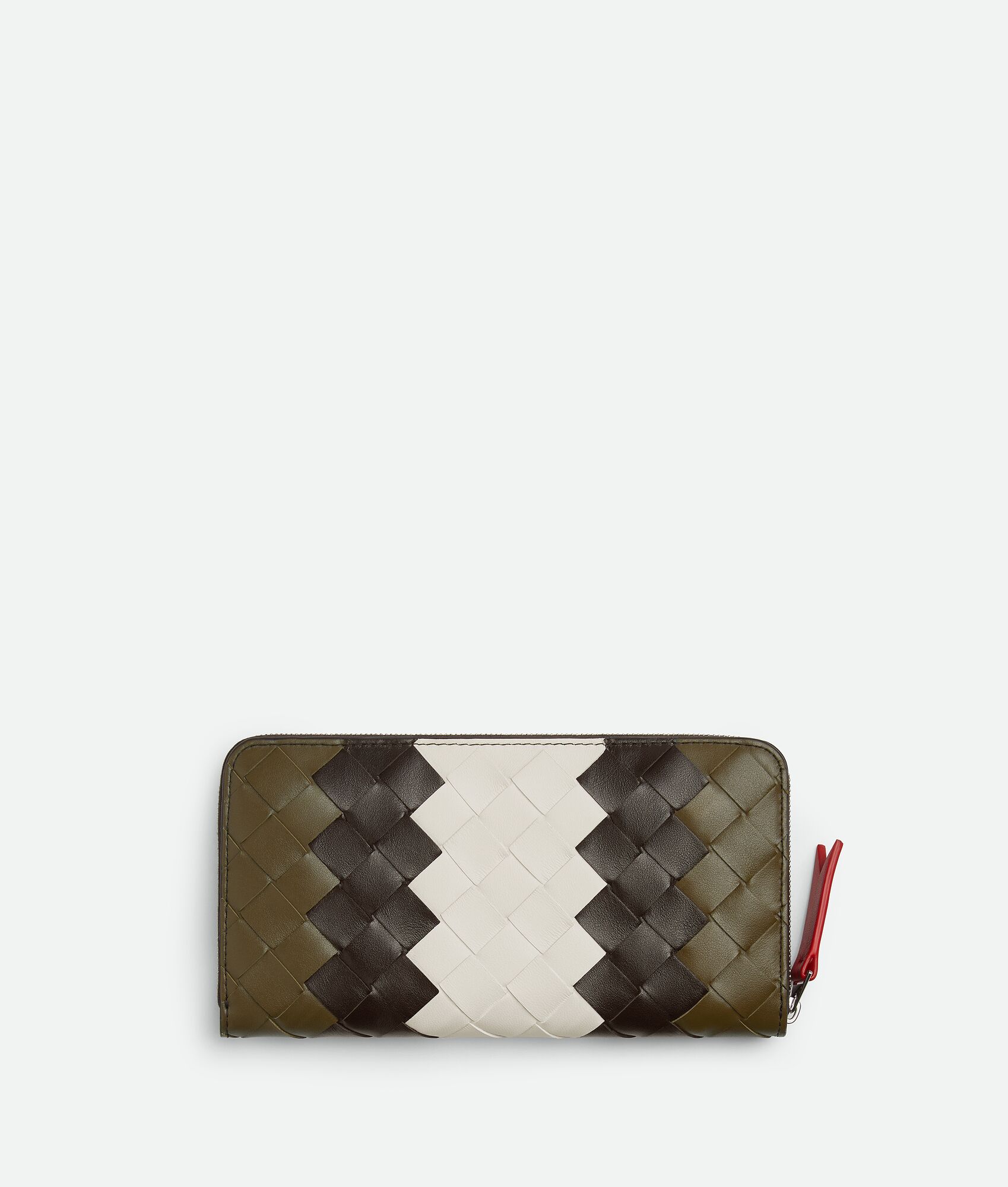 BOTTEGA VENETA Intrecciato编织环绕式拉链钱包