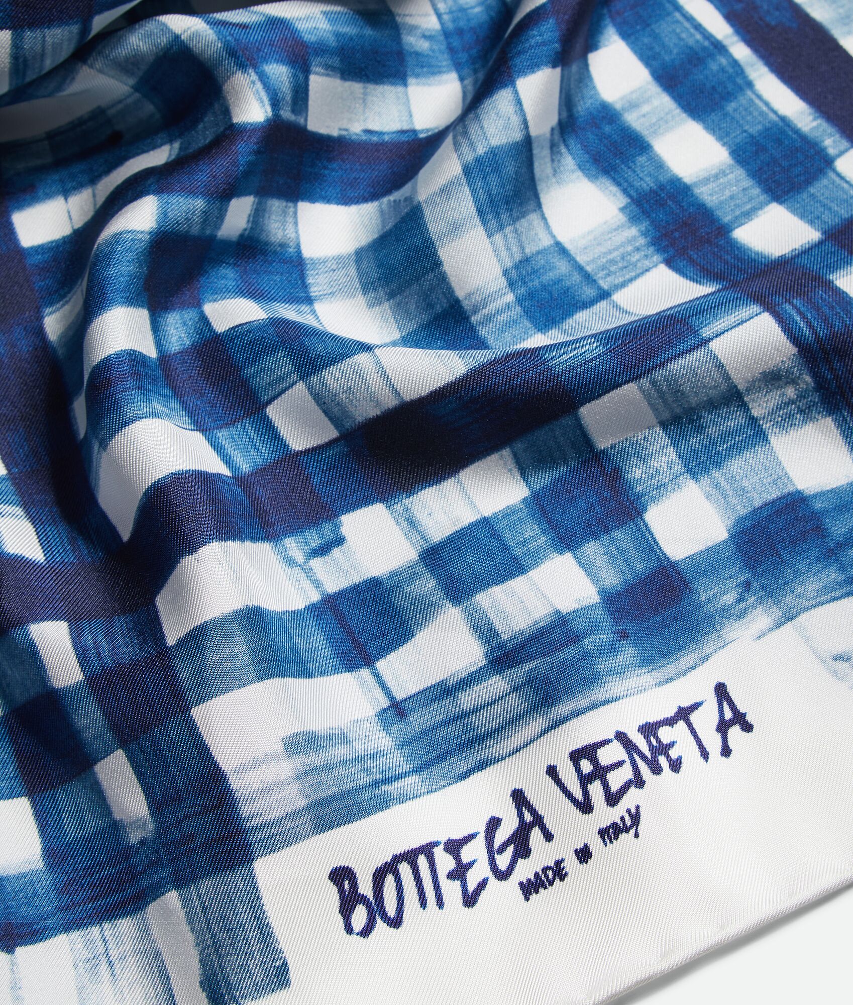 BOTTEGA VENETA 格纹印花桑蚕丝围巾