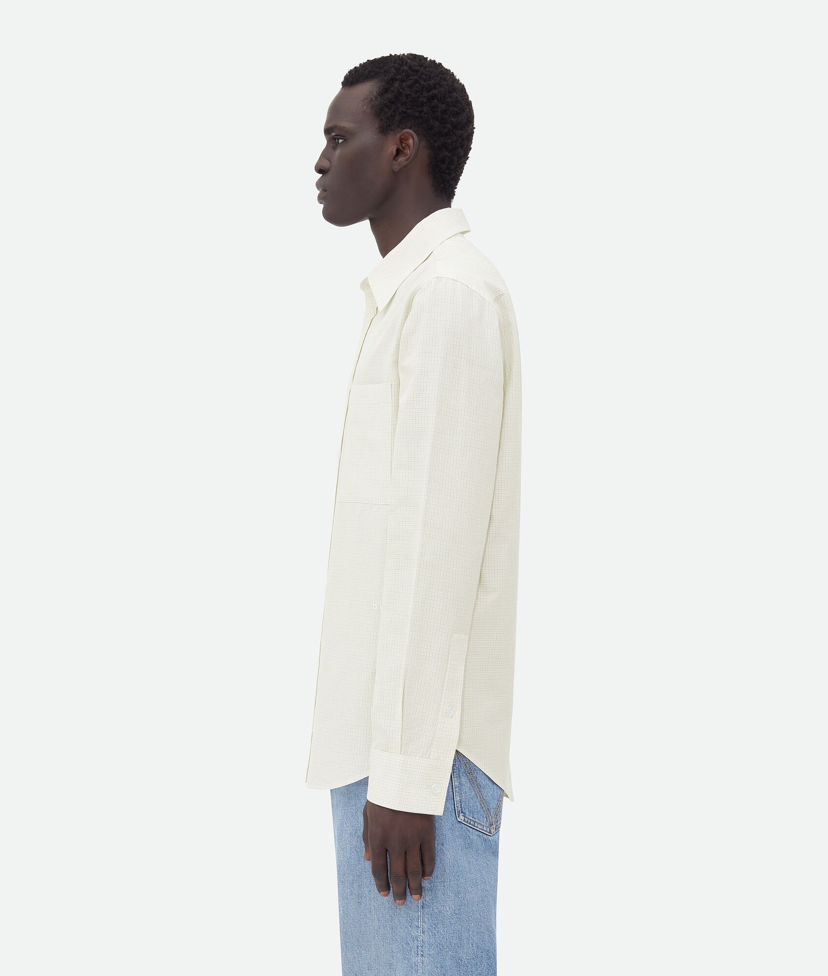 BOTTEGA VENETA BV刺绣棉麻格纹衬衫