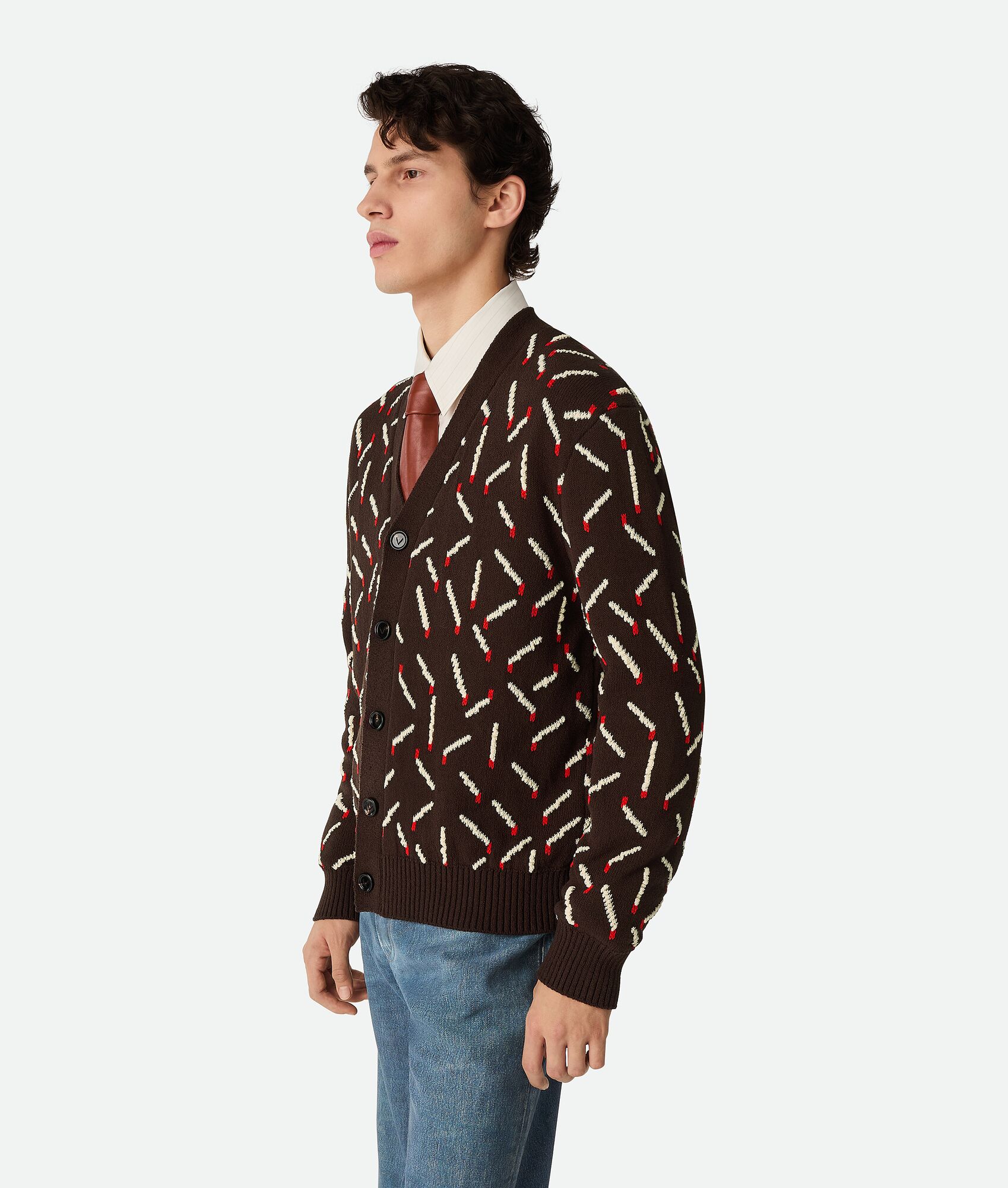 BOTTEGA VENETA 棉质提花火柴图案开衫