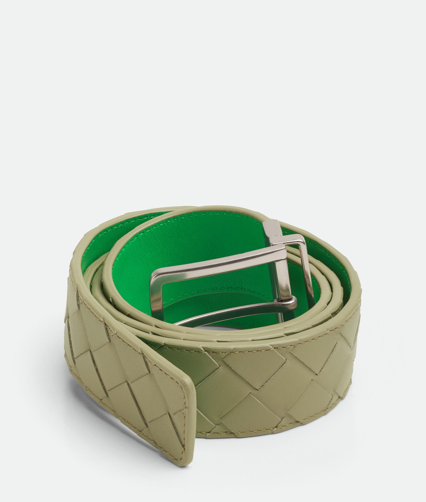 BOTTEGA VENETA INTRECCIATO编织皮革双面腰带