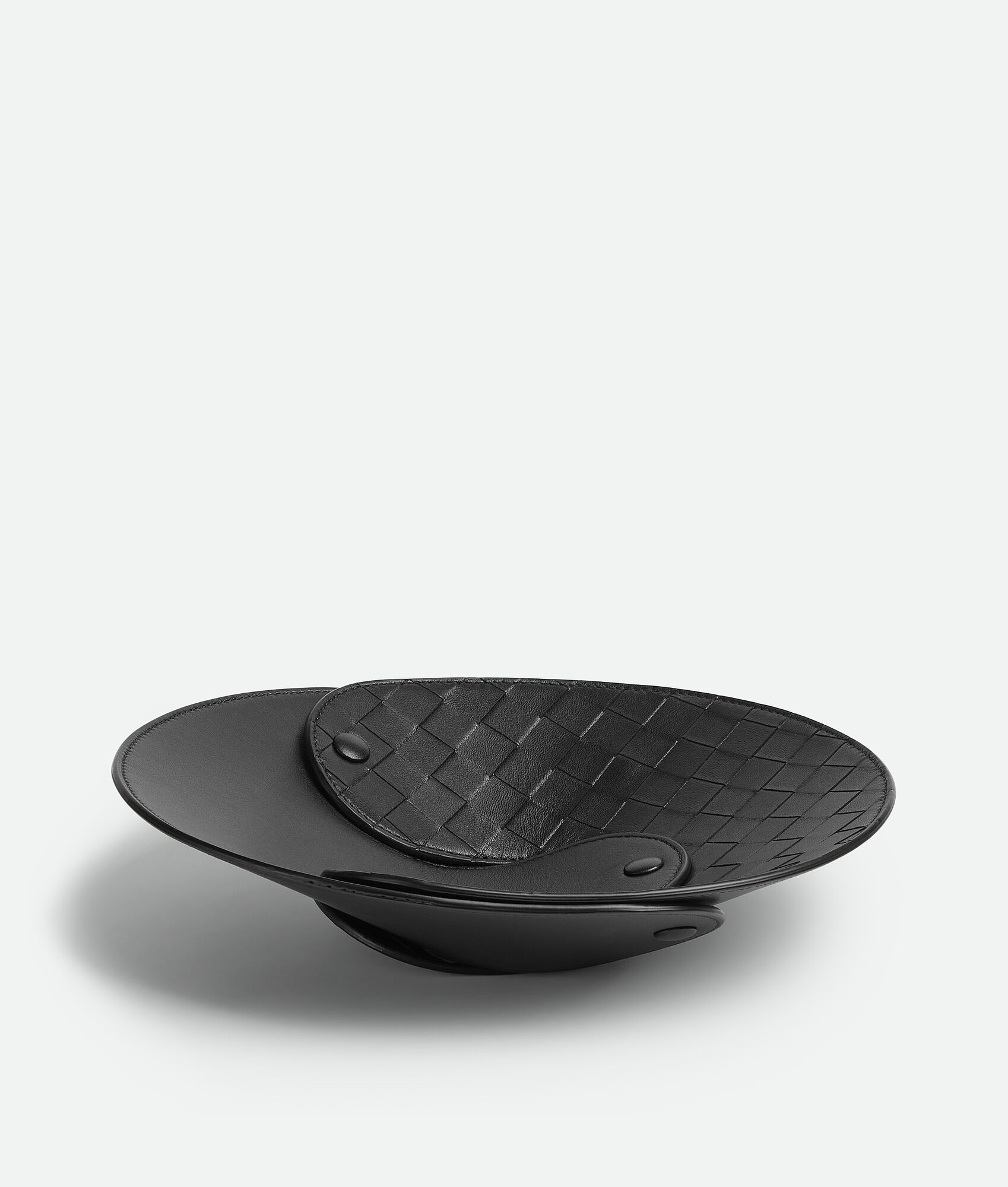 BOTTEGA VENETA 互扣式皮革托盘 - 中号