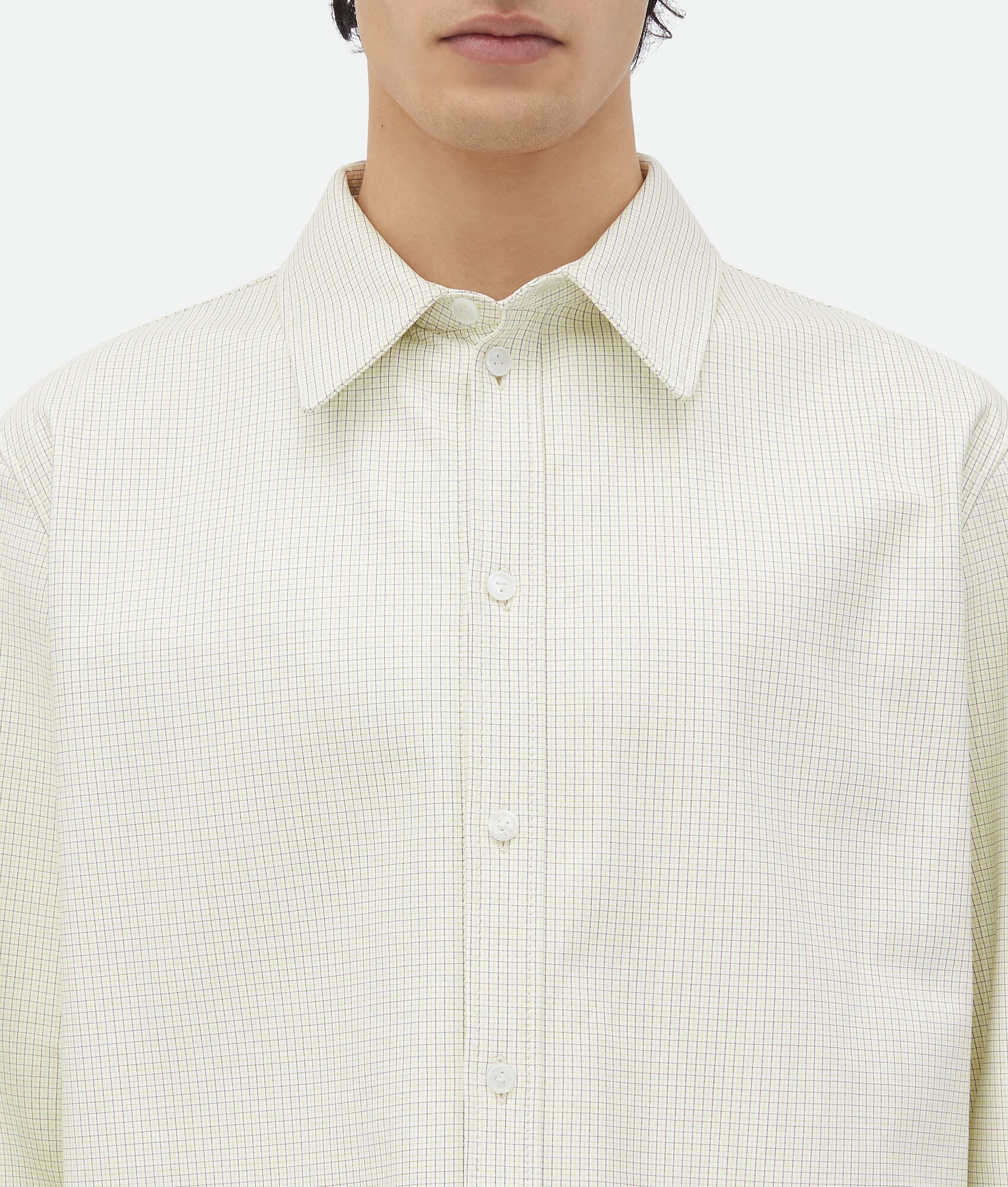 BOTTEGA VENETA 印花皮革格纹衬衫