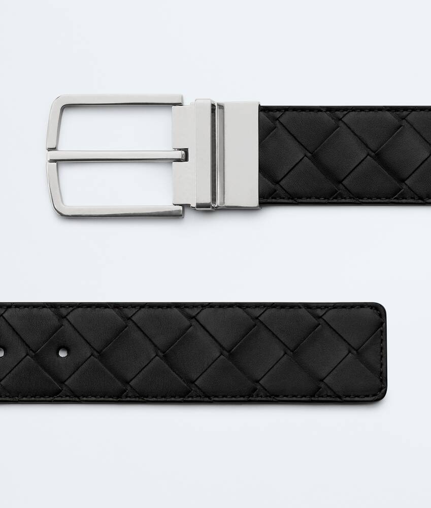 BOTTEGA VENETA Intrecciato编织皮革双面腰带