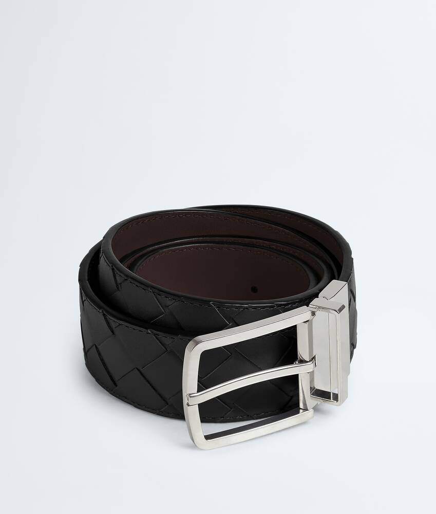 BOTTEGA VENETA Intrecciato编织皮革双面腰带