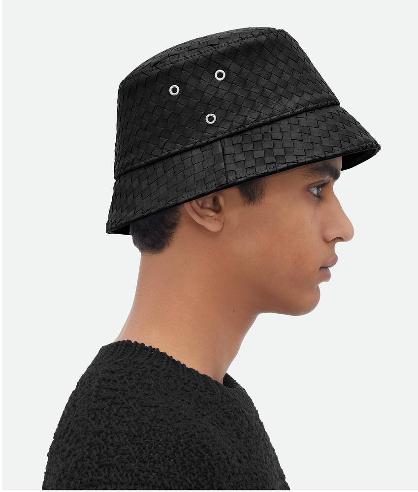BOTTEGA VENETA Intrecciato编织皮革渔夫帽