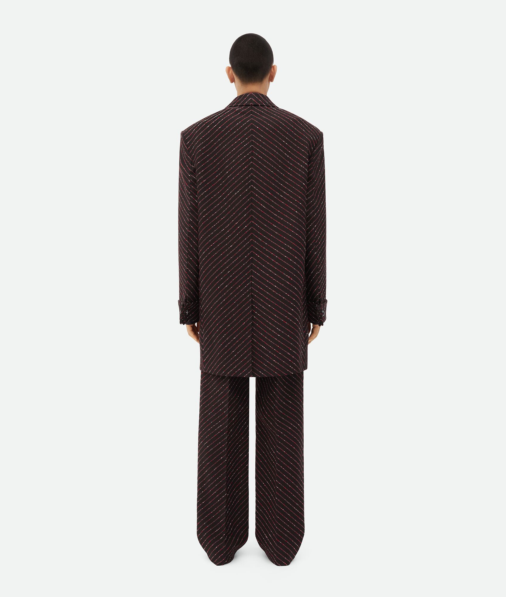 BOTTEGA VENETA 斜纹圈绒细条纹大衣