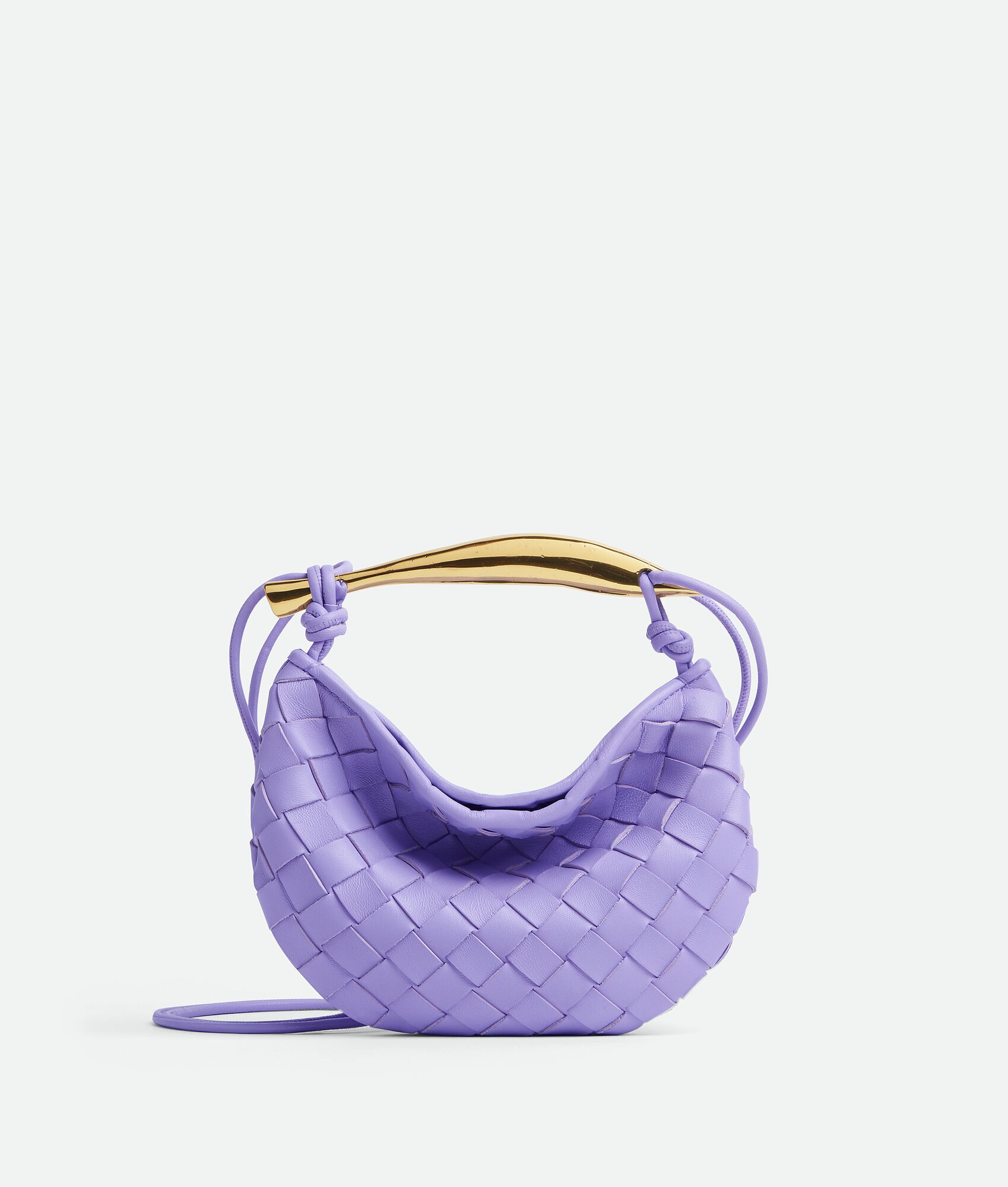 金色的Sardine迷你金属感皮革斜挎包- Bottega Veneta