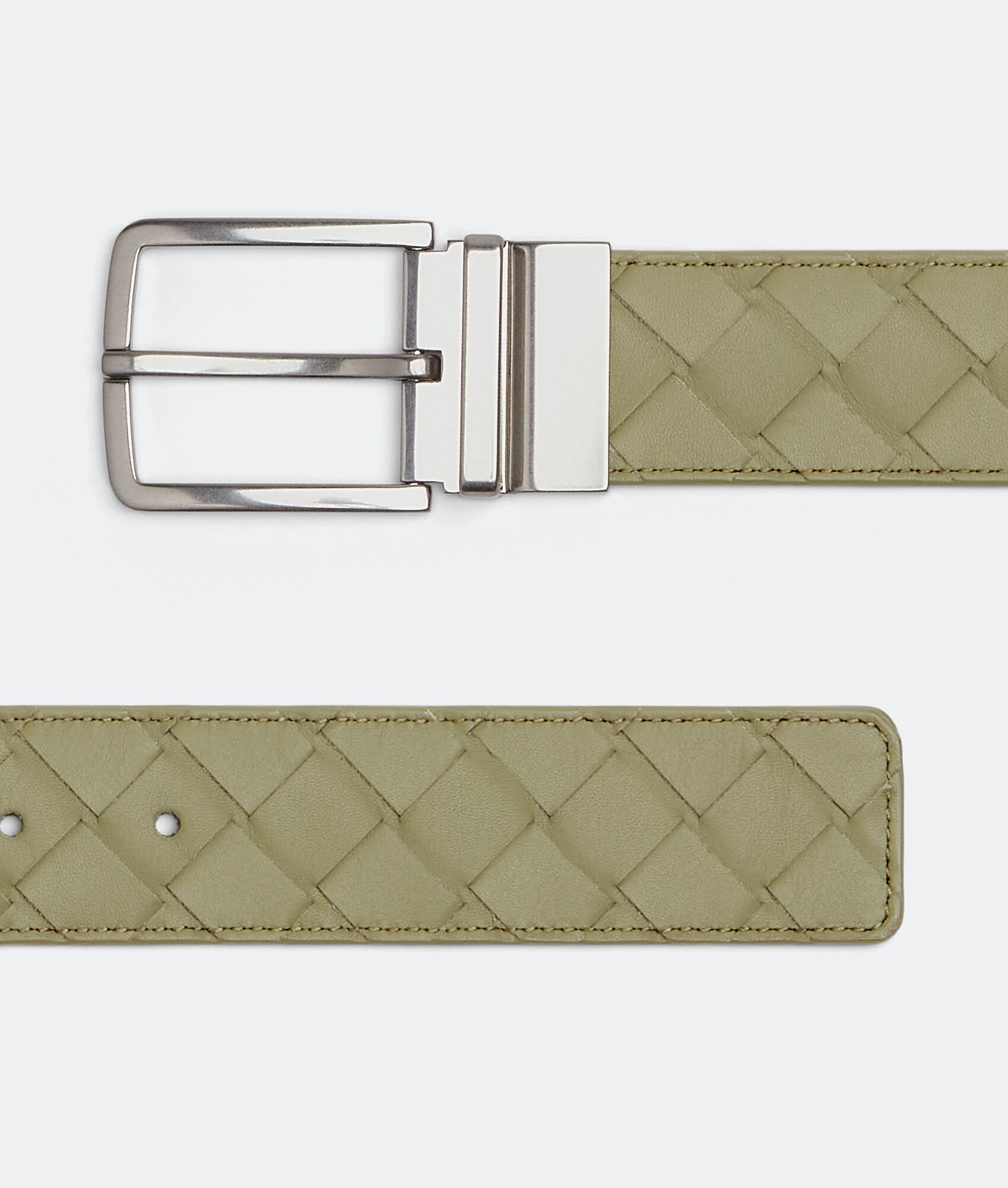 BOTTEGA VENETA INTRECCIATO编织皮革双面腰带