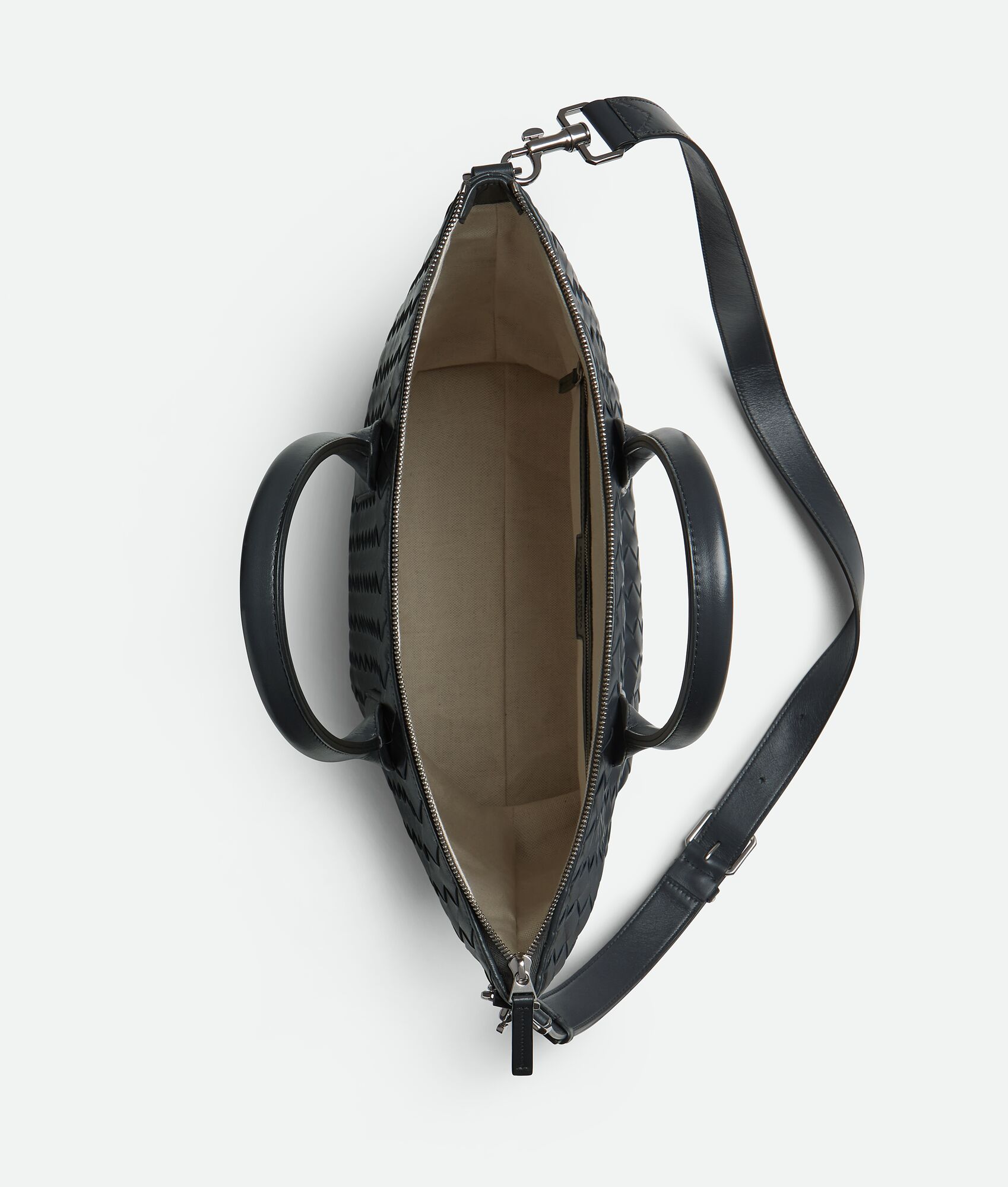 BOTTEGA VENETA Intrecciato编织拉链竖款托特手袋