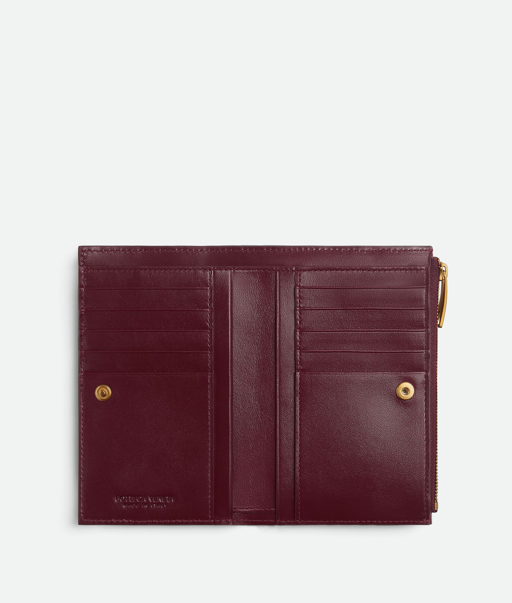 BOTTEGA VENETA 中号Intrecciato编织Bi-Fold拉链钱包