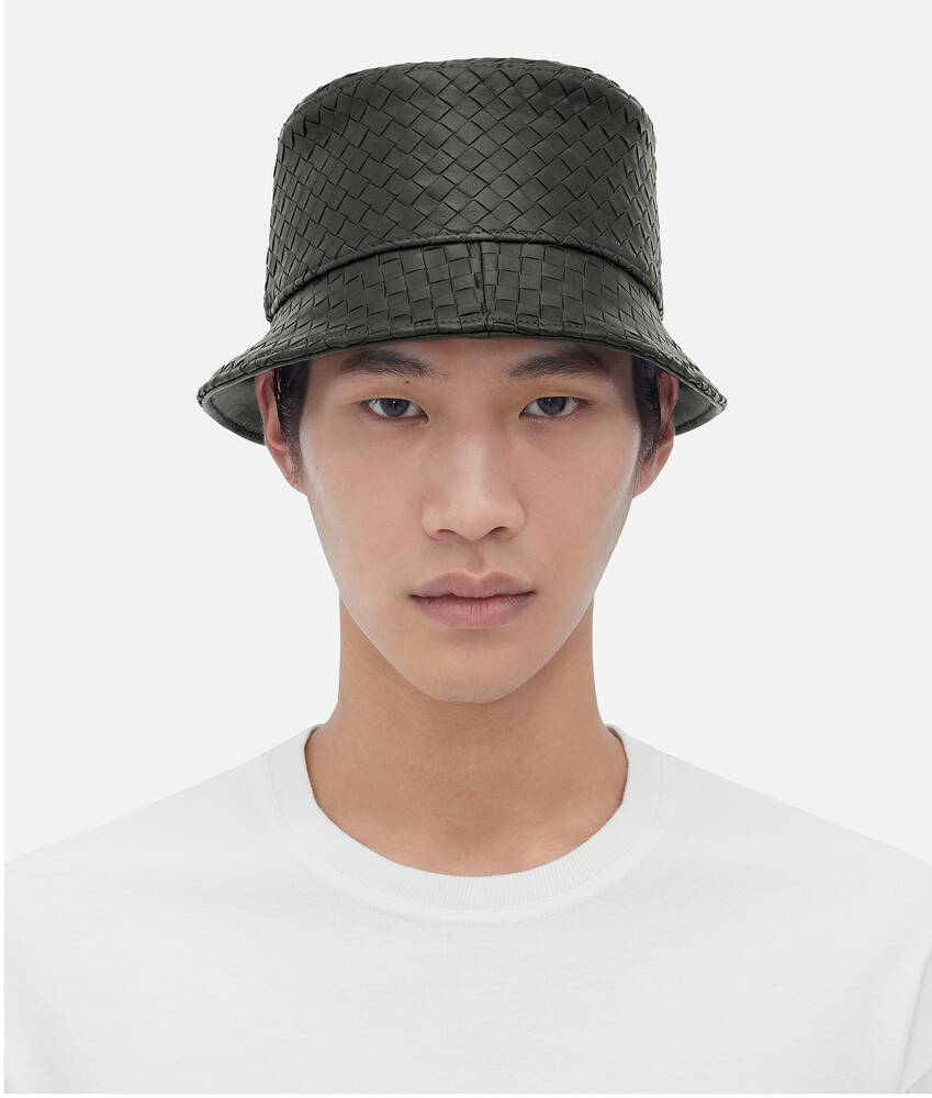 BOTTEGA VENETA Intrecciato编织皮革渔夫帽
