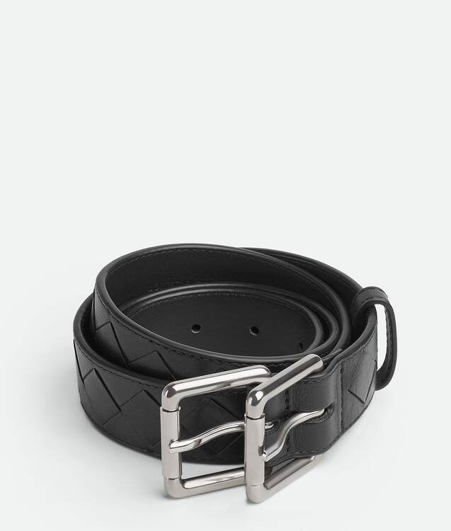 BOTTEGA VENETA Intrecciato编织双搭扣腰带