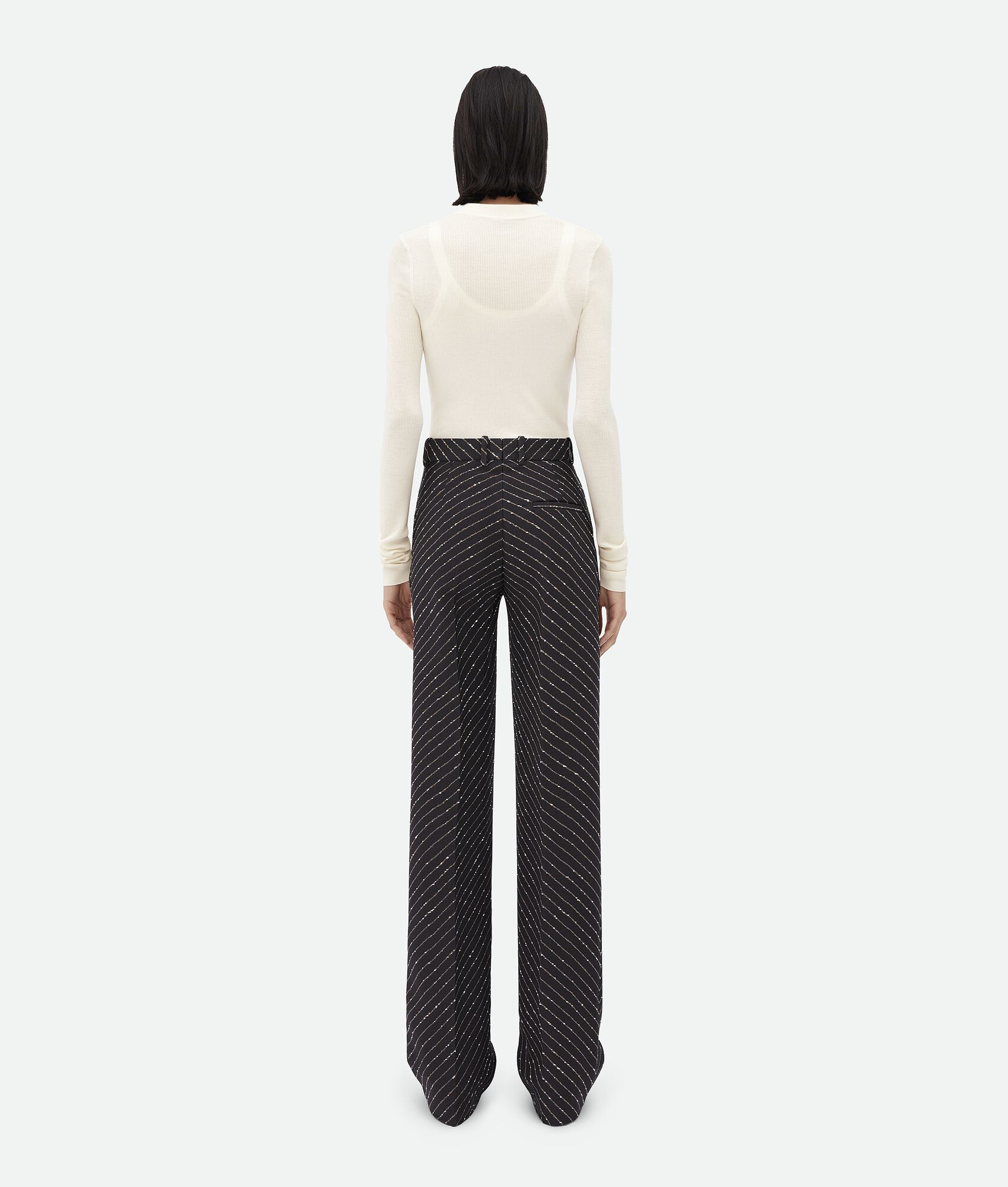 BOTTEGA VENETA 斜纹圈绒细条纹长裤