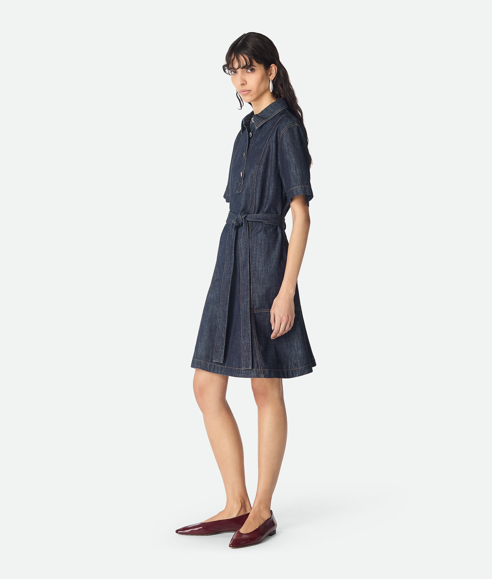 BOTTEGA VENETA 靛青色牛仔连衣裙
