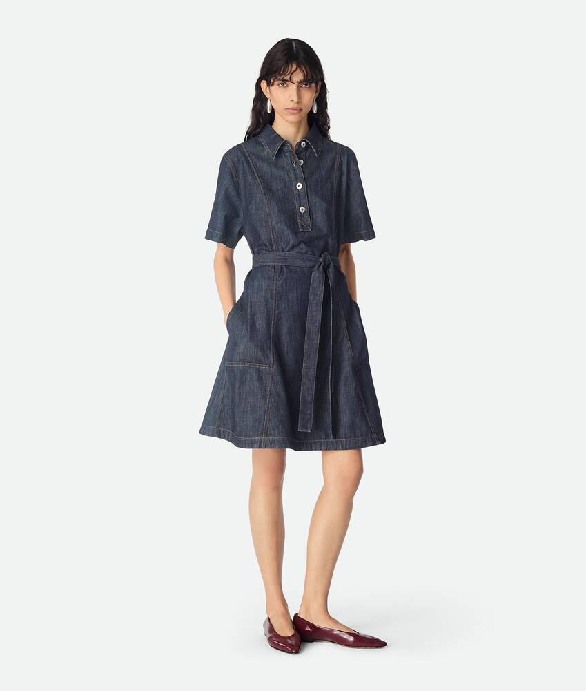 BOTTEGA VENETA 靛青色牛仔连衣裙