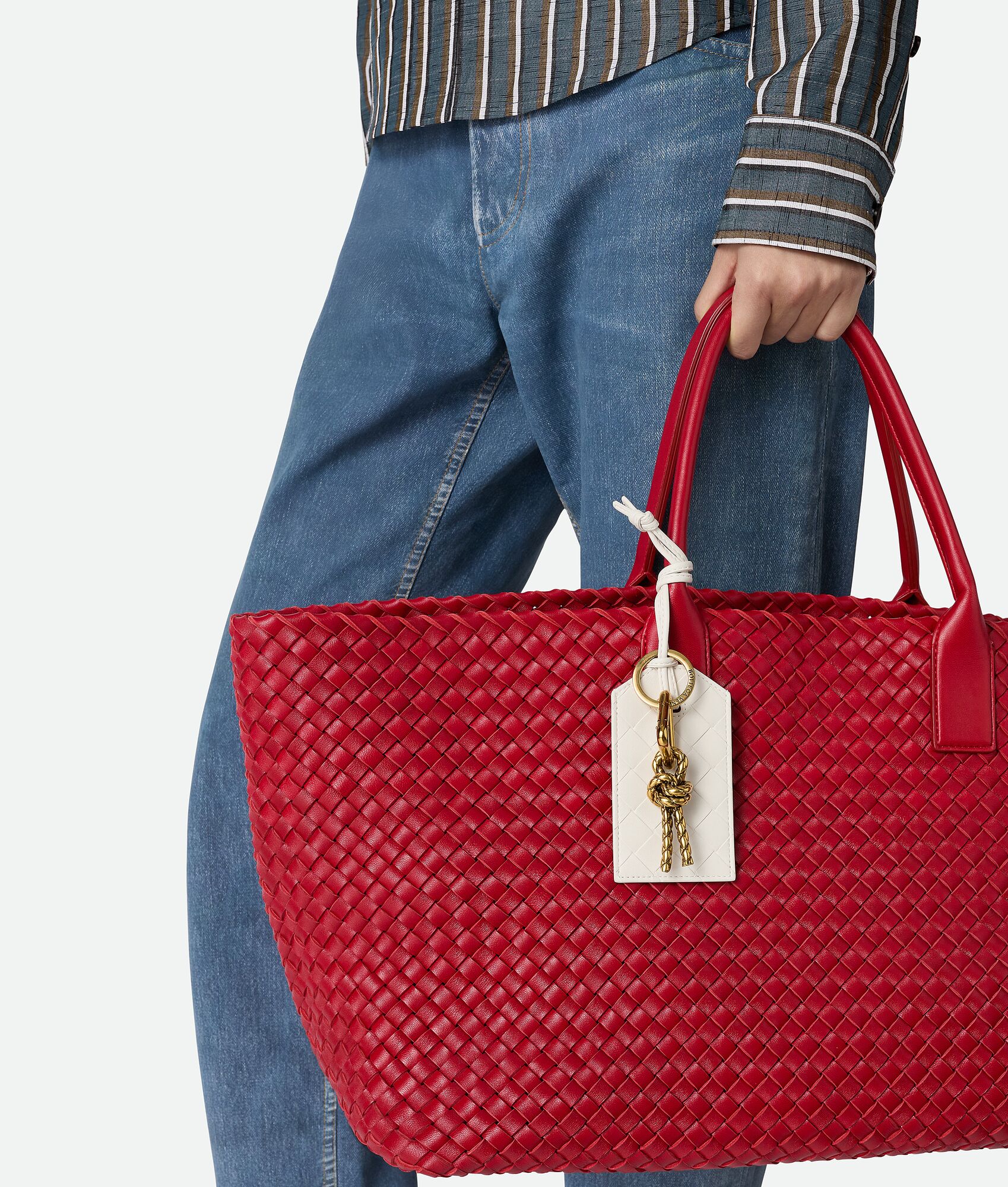 BOTTEGA VENETA Intrecciato编织绳带标签夹