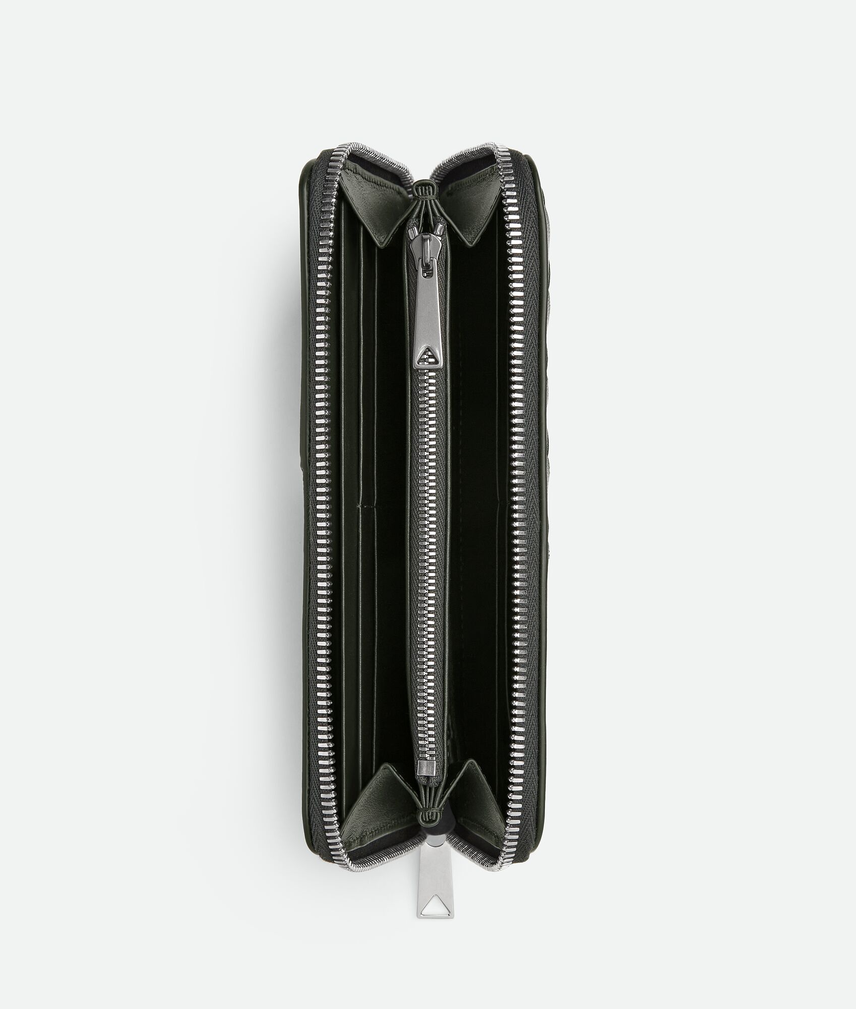 BOTTEGA VENETA Intrecciato编织斜纹环绕式拉链钱包