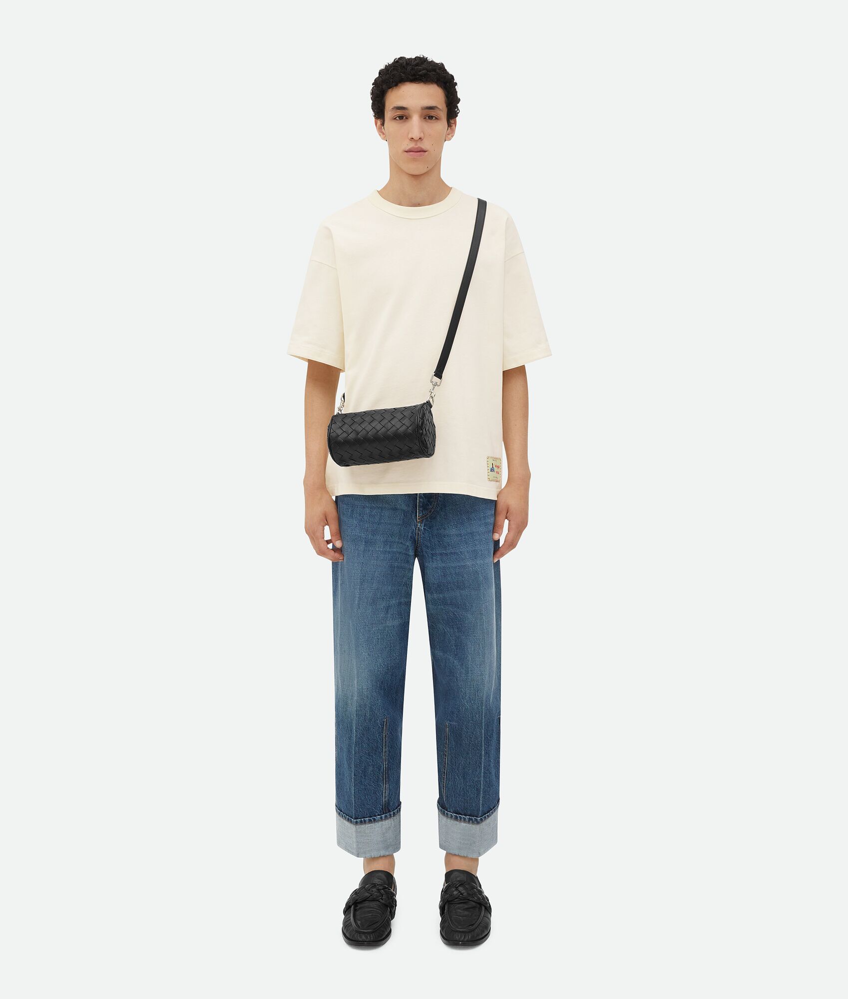 BOTTEGA VENETA 迷你Intrecciato编织Barrel圆筒包