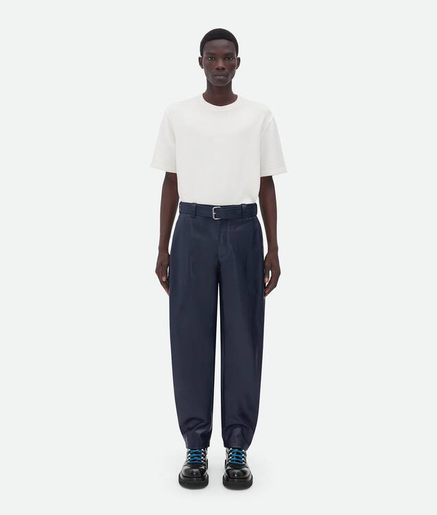 BOTTEGA VENETA 皮革腰带长裤