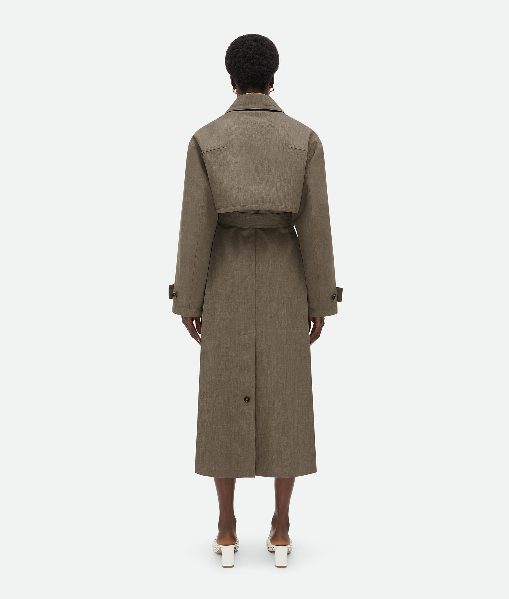 BOTTEGA VENETA 多色羊毛斜纹风衣
