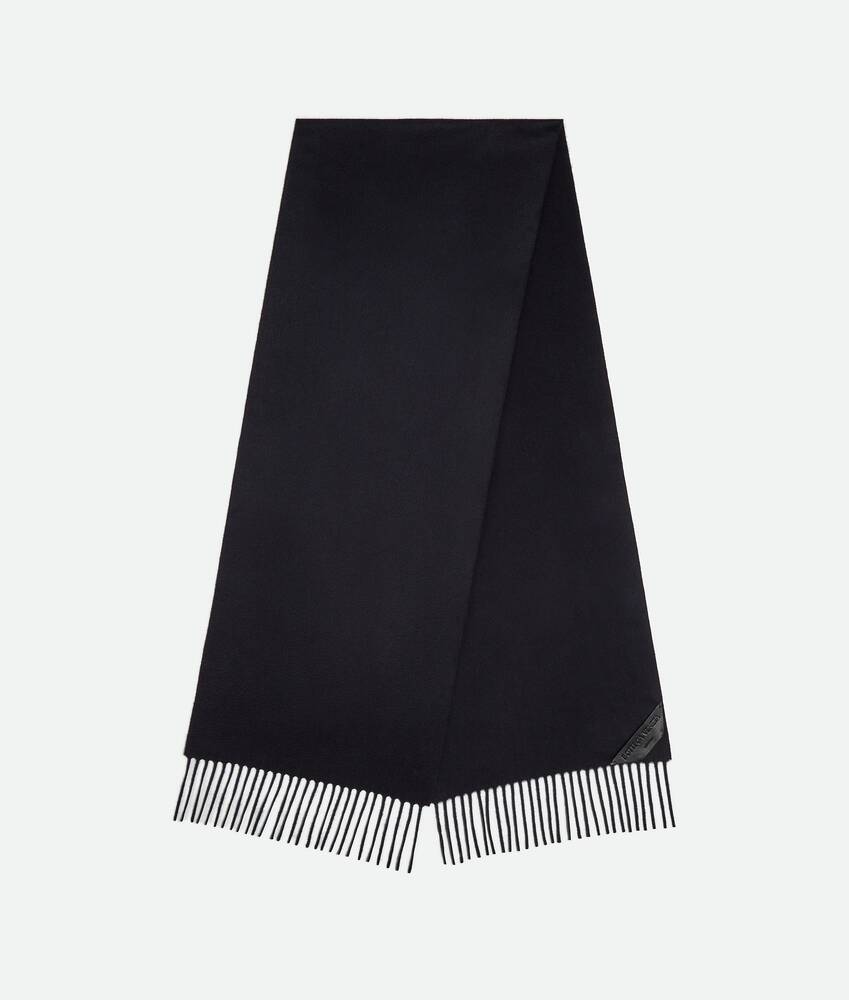 BOTTEGA VENETA 山羊绒围巾，饰有Bottega皮革贴饰
