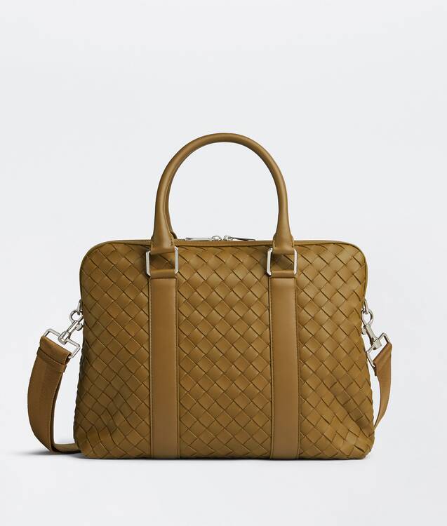 BOTTEGA VENETA 纤薄经典Intrecciato编织皮革公文包
