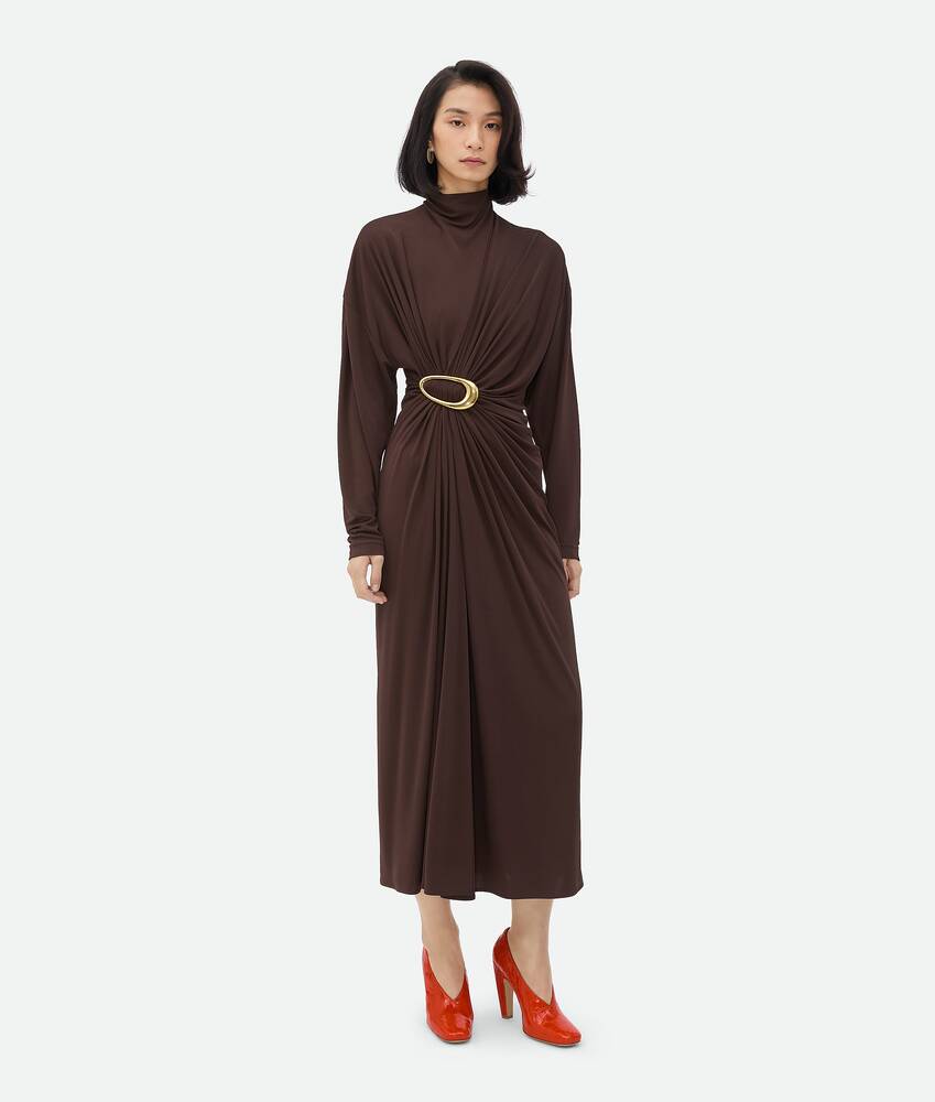 BOTTEGA VENETA 绉纹粘胶纤维针织连衣裙