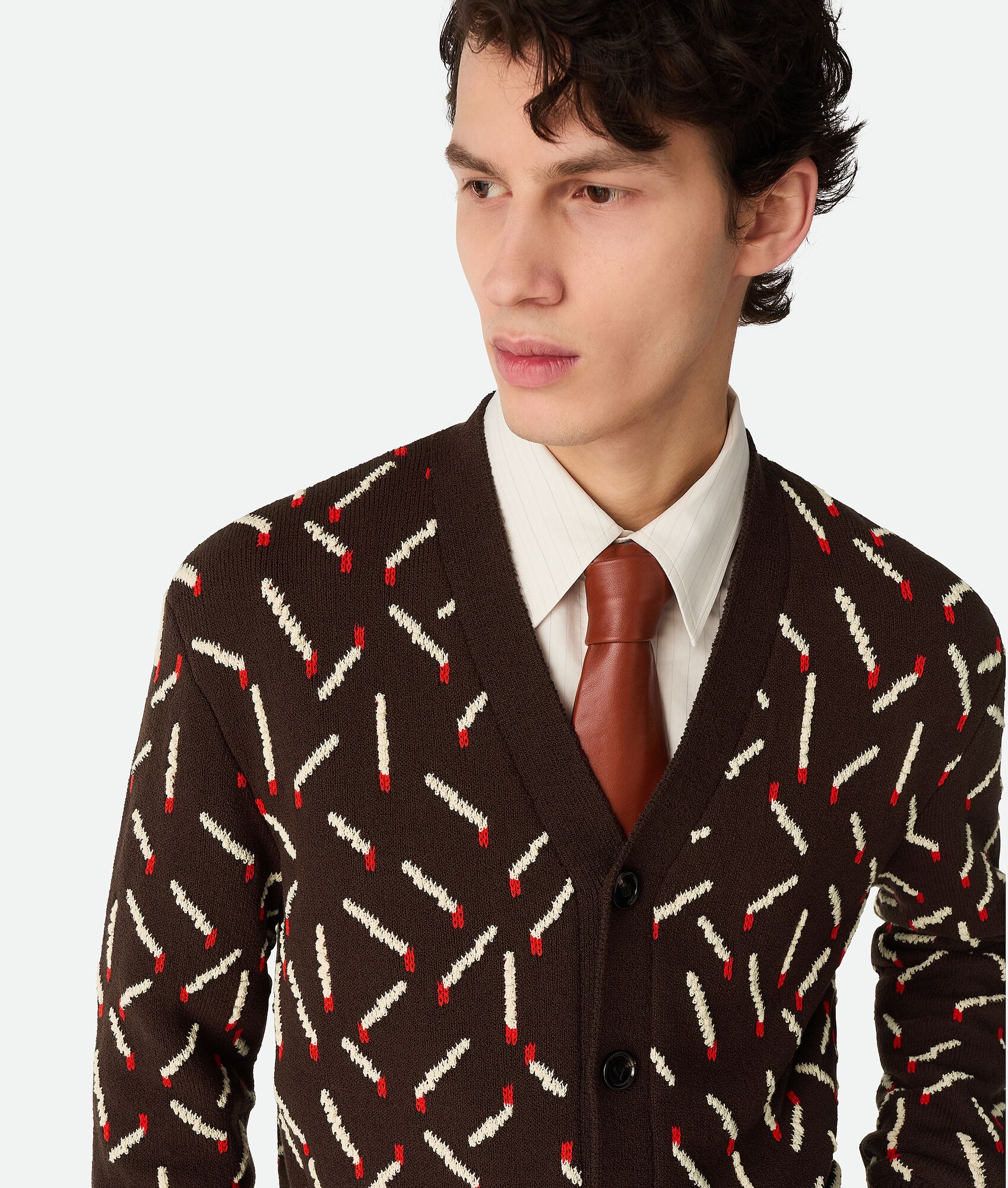 BOTTEGA VENETA 棉质提花火柴图案开衫